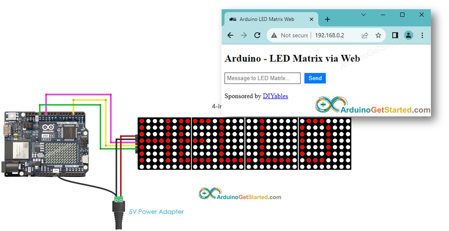 Navegador web para matriz LED Arduino Uno R4