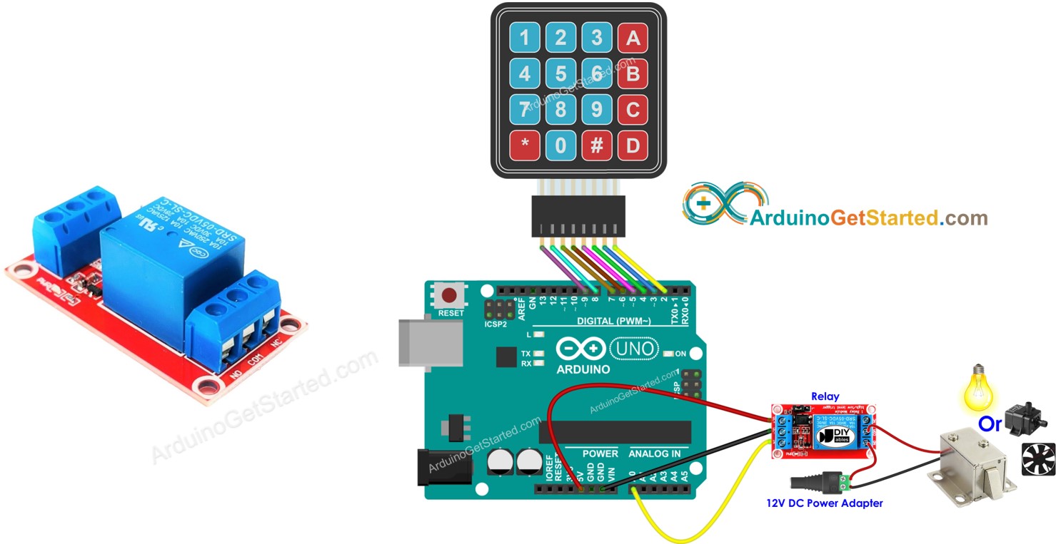 rele para teclado Arduino