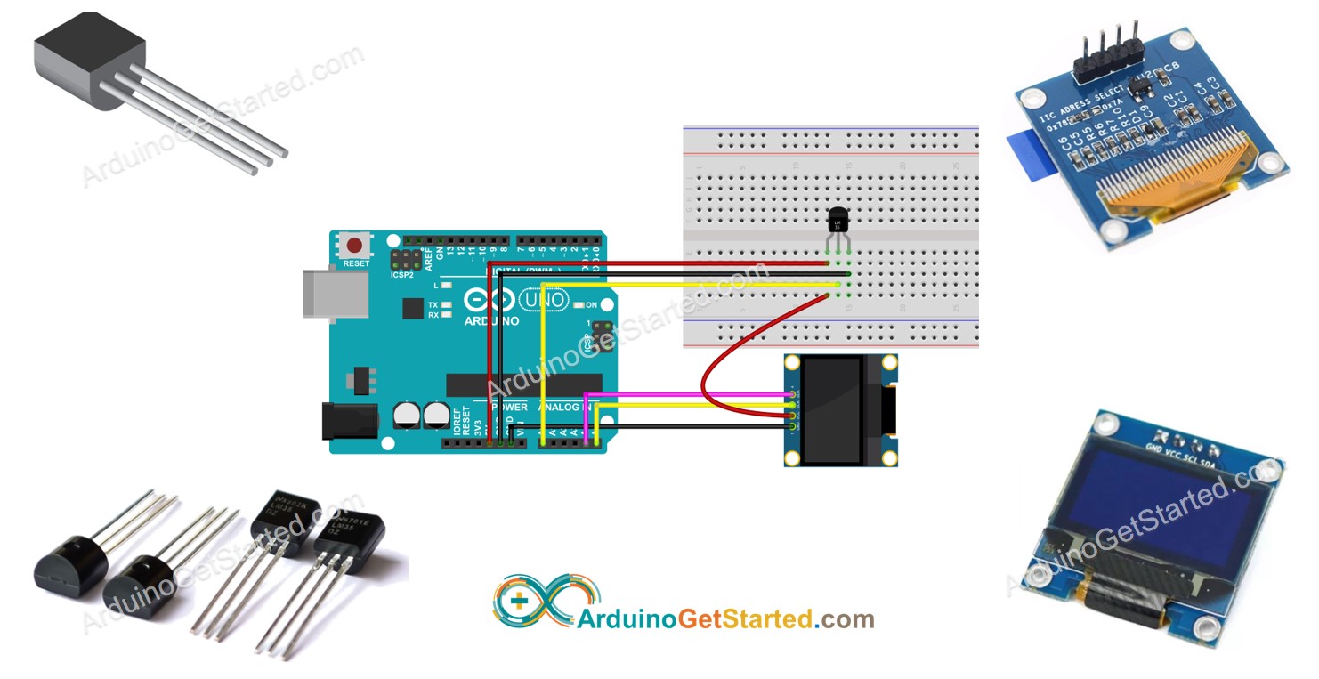 Sensor de temperatura LM35 para Arduino OLED W