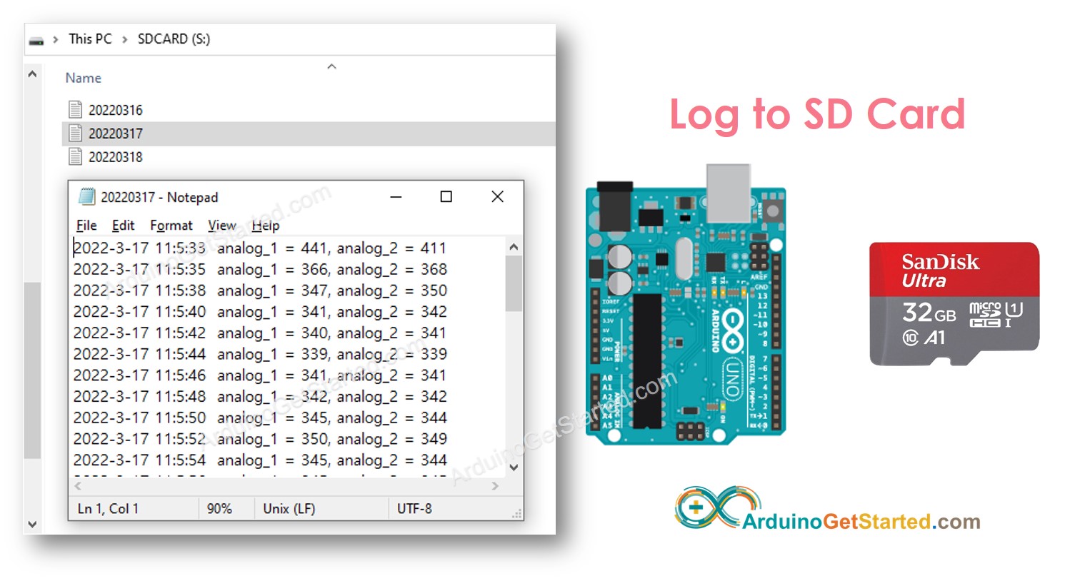 Registro de Arduino en una tarjeta microSD.