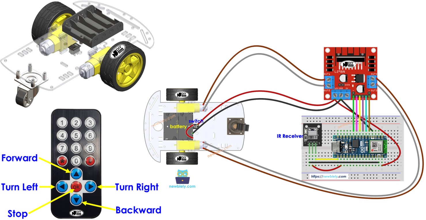 Arduino Nano ESP32 coche de tracción en dos ruedas: cómo funciona