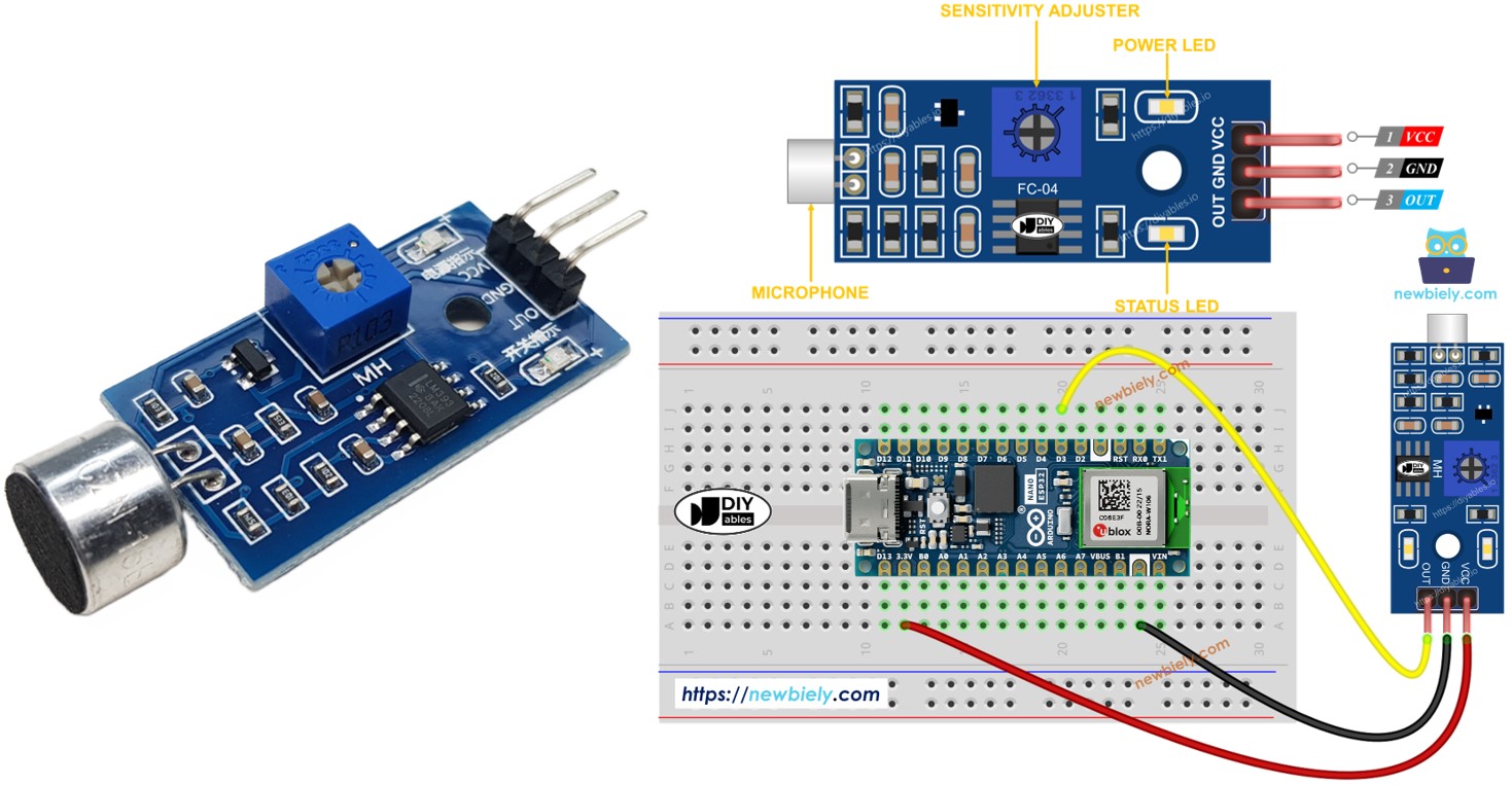 Sensor de sonido para Arduino Nano ESP32