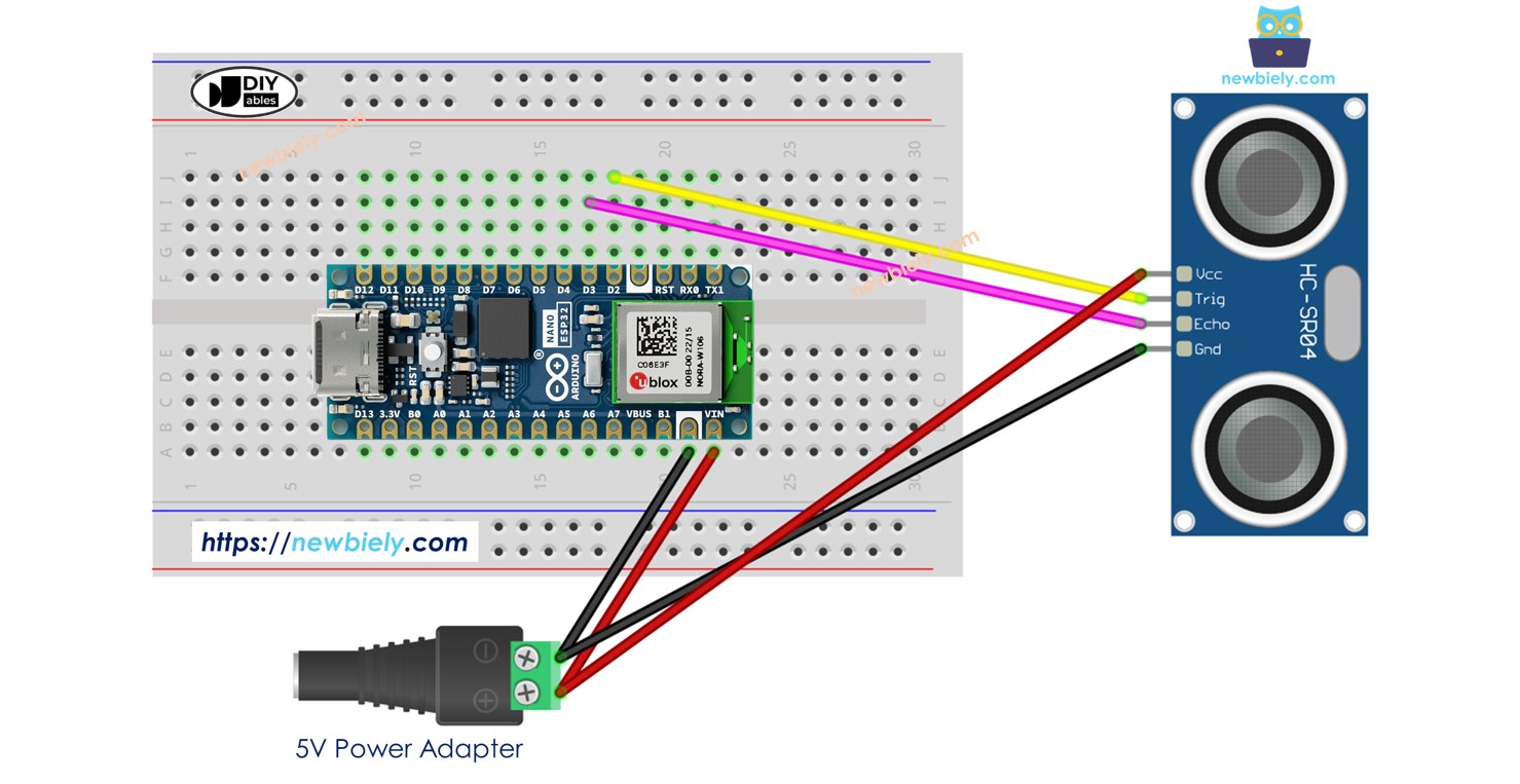 Arduino Nano ESP32 Sensor Ultrasónico