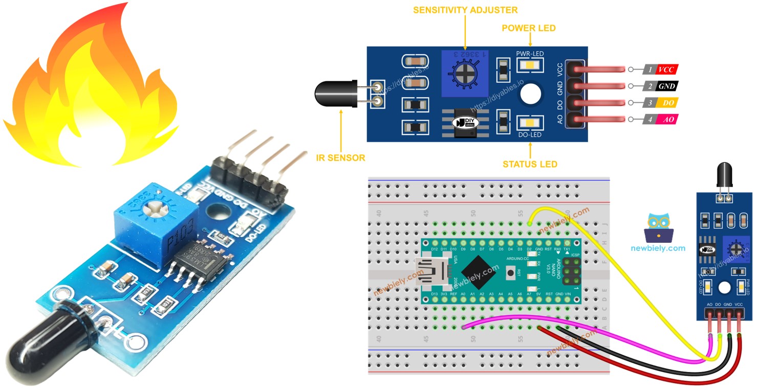 sensor de llama para Arduino