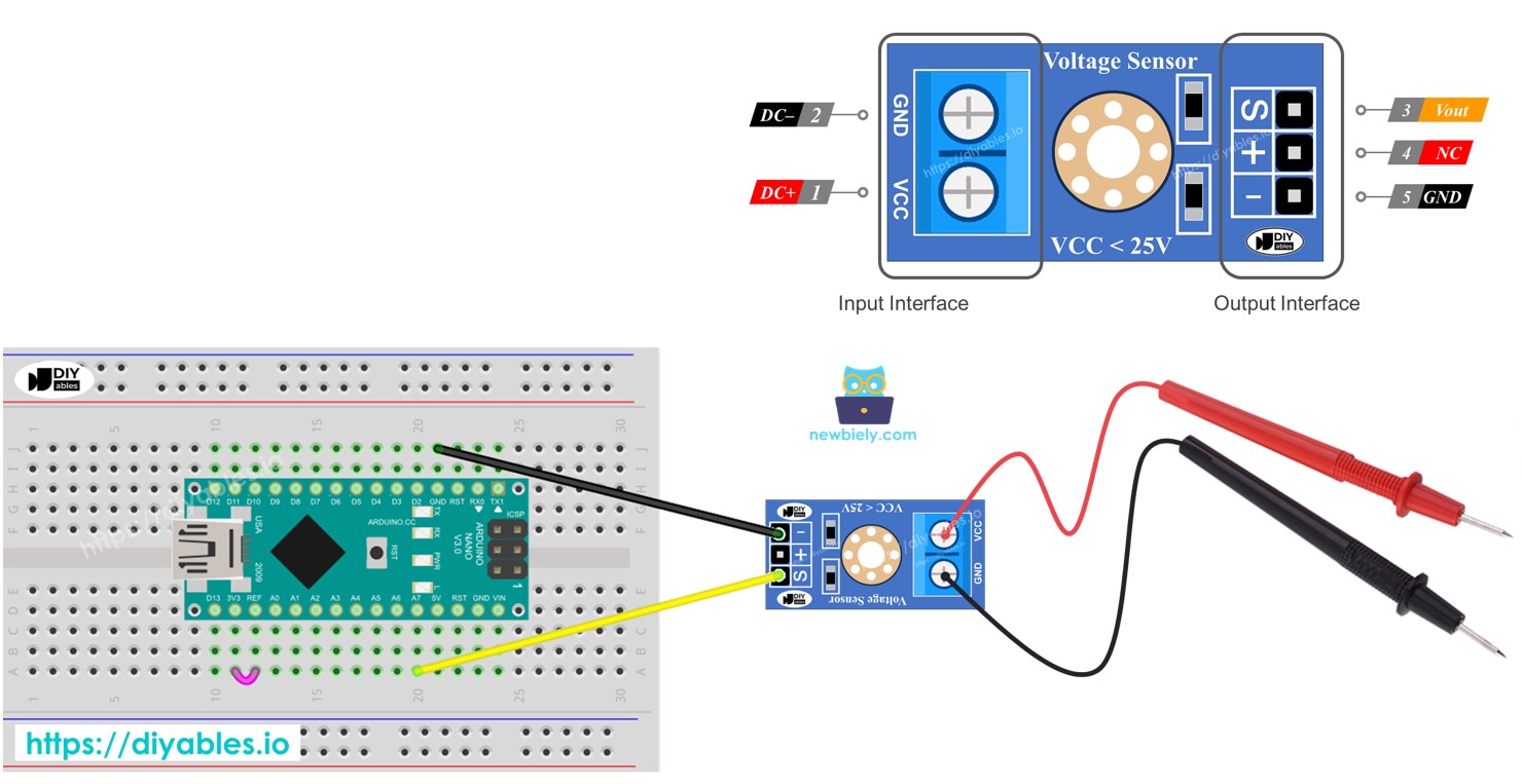 Sensor de voltaje para Arduino Nano
