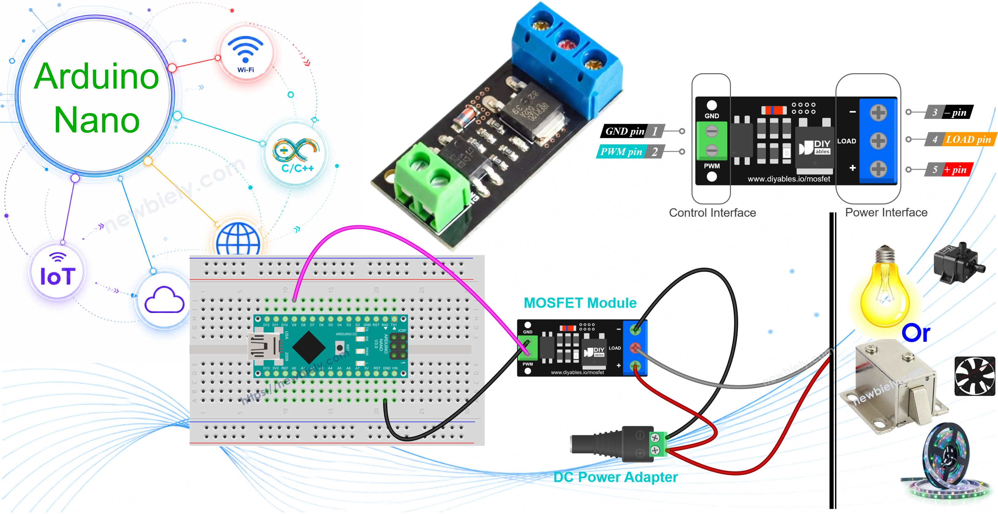Arduino Nano - Módulo MOSFET