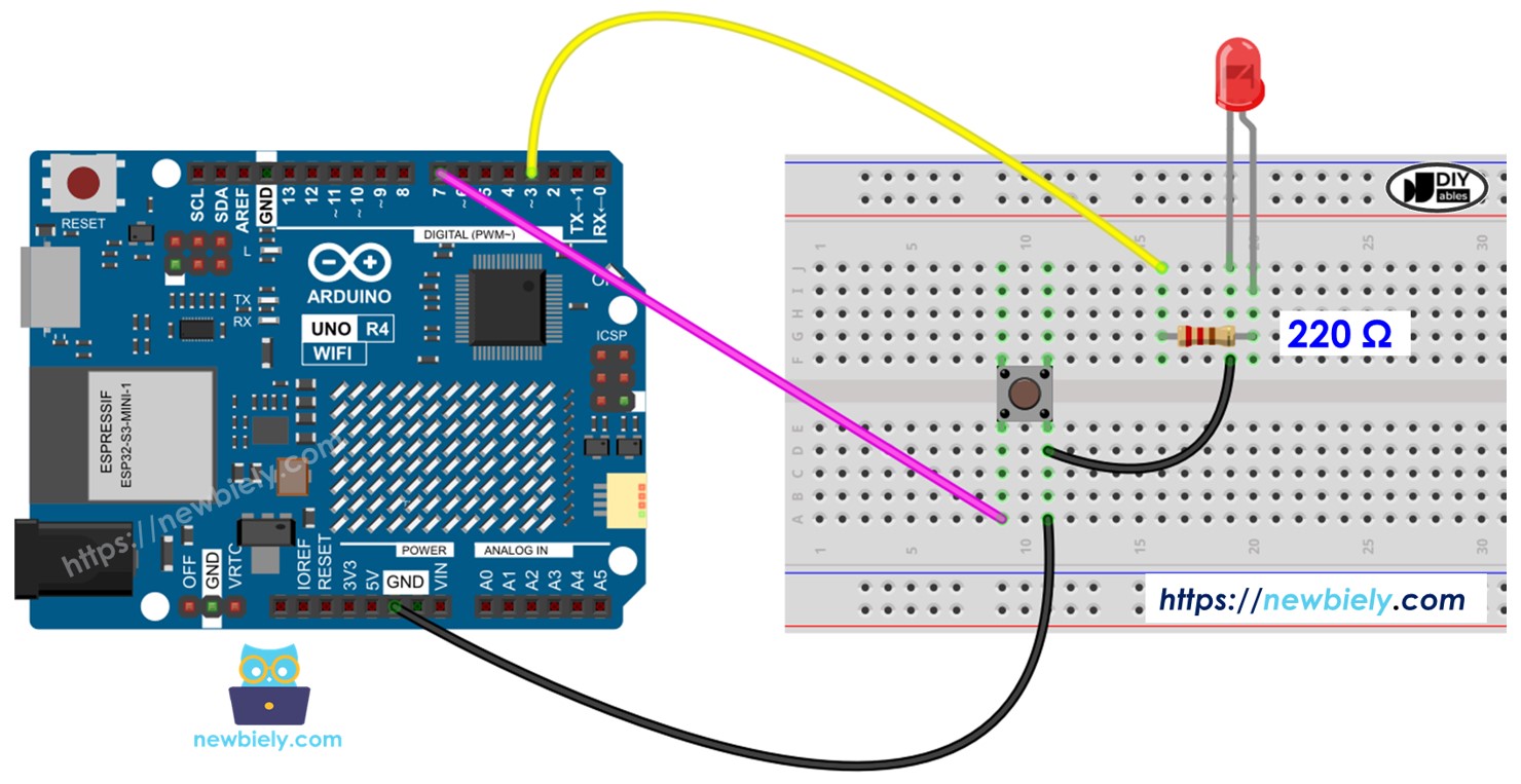 LED de control para Arduino UNO R4