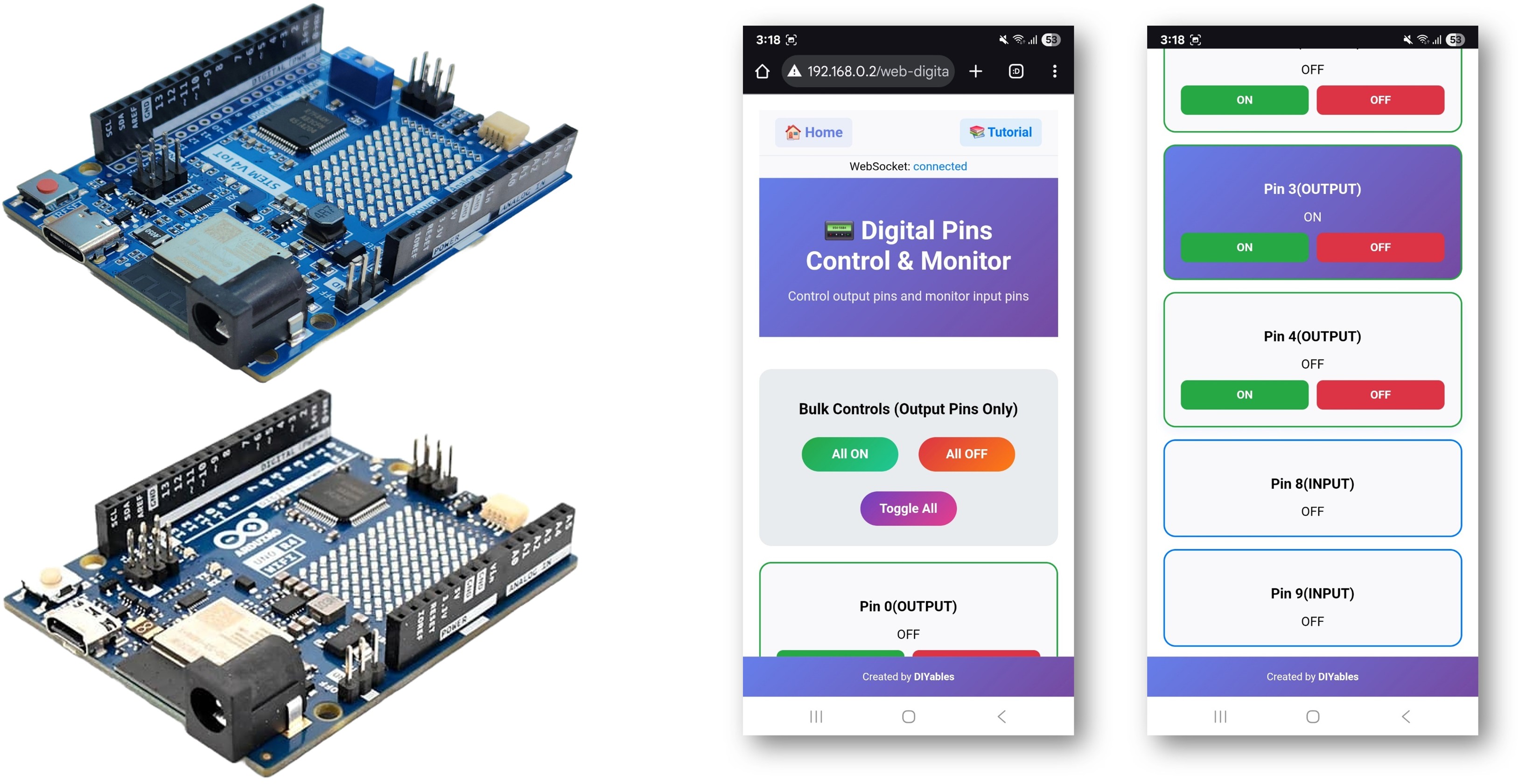 Ejemplo de Arduino WebDigitalPins - Tutorial de la Interfaz de Control de Pines Digitales