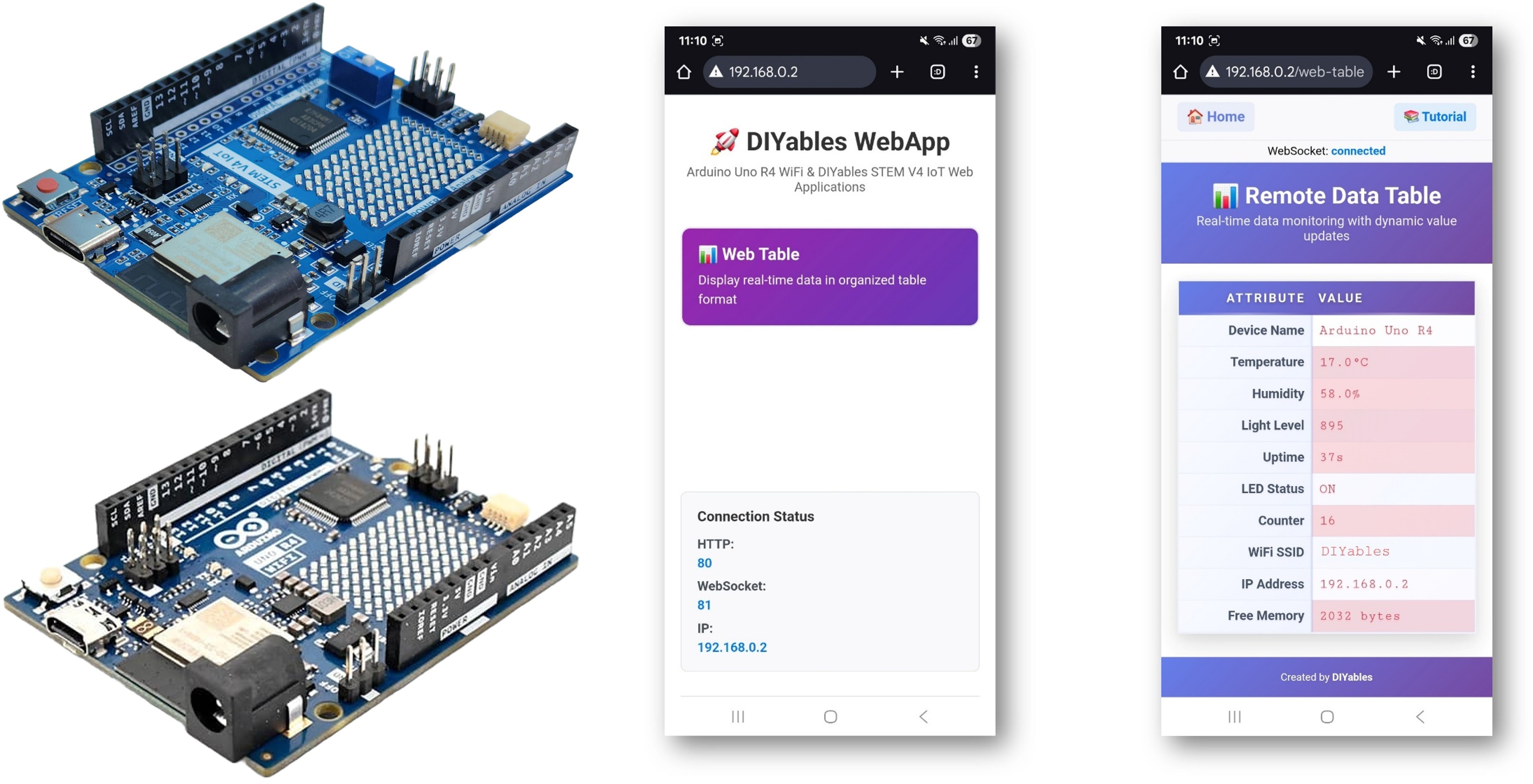 Ejemplo de Arduino WebTable - Tutorial de Visualización de Datos en Tiempo Real