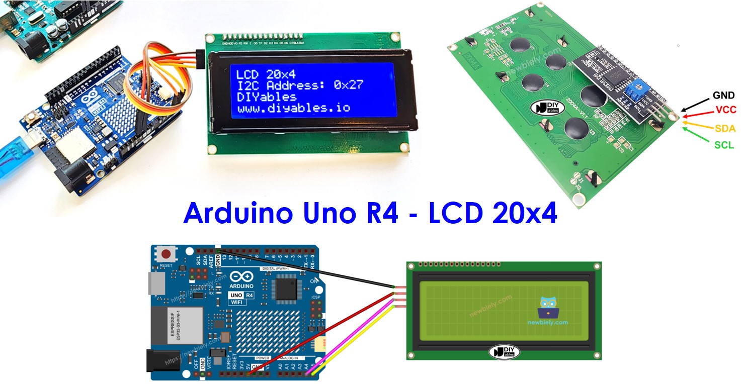 Arduino UNO R4 y LCD I2C de 20x4