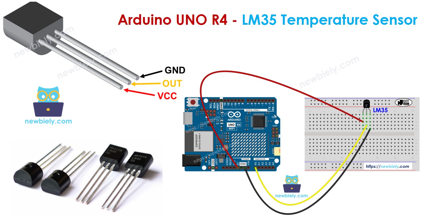 Sensor de temperatura LM35 para Arduino UNO R4