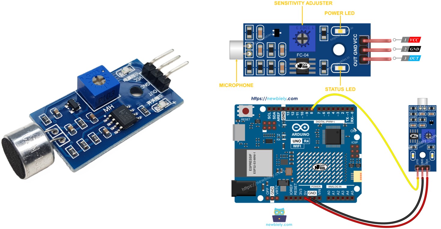 Sensor de sonido para Arduino UNO R4