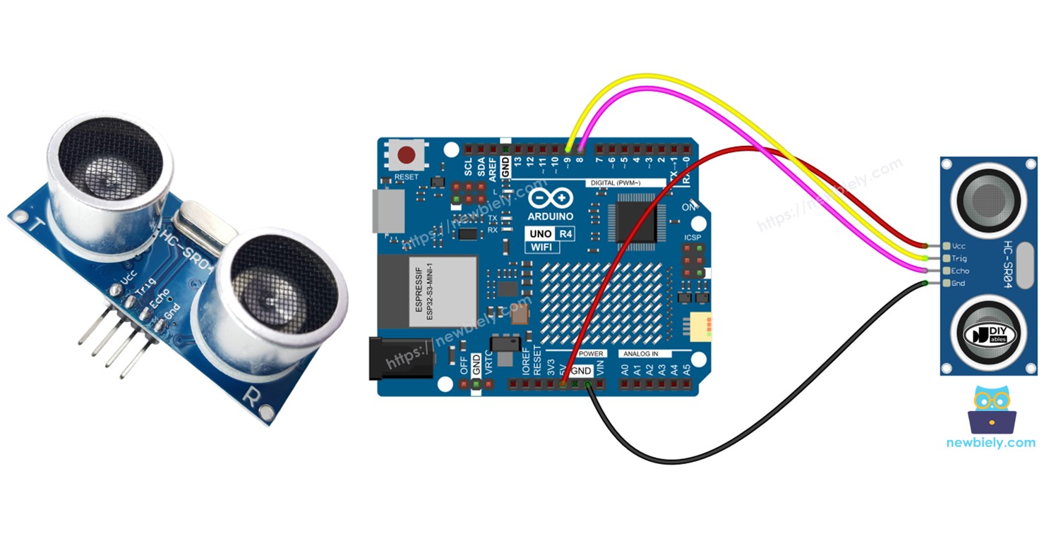 Sensor ultrasónico para Arduino UNO R4