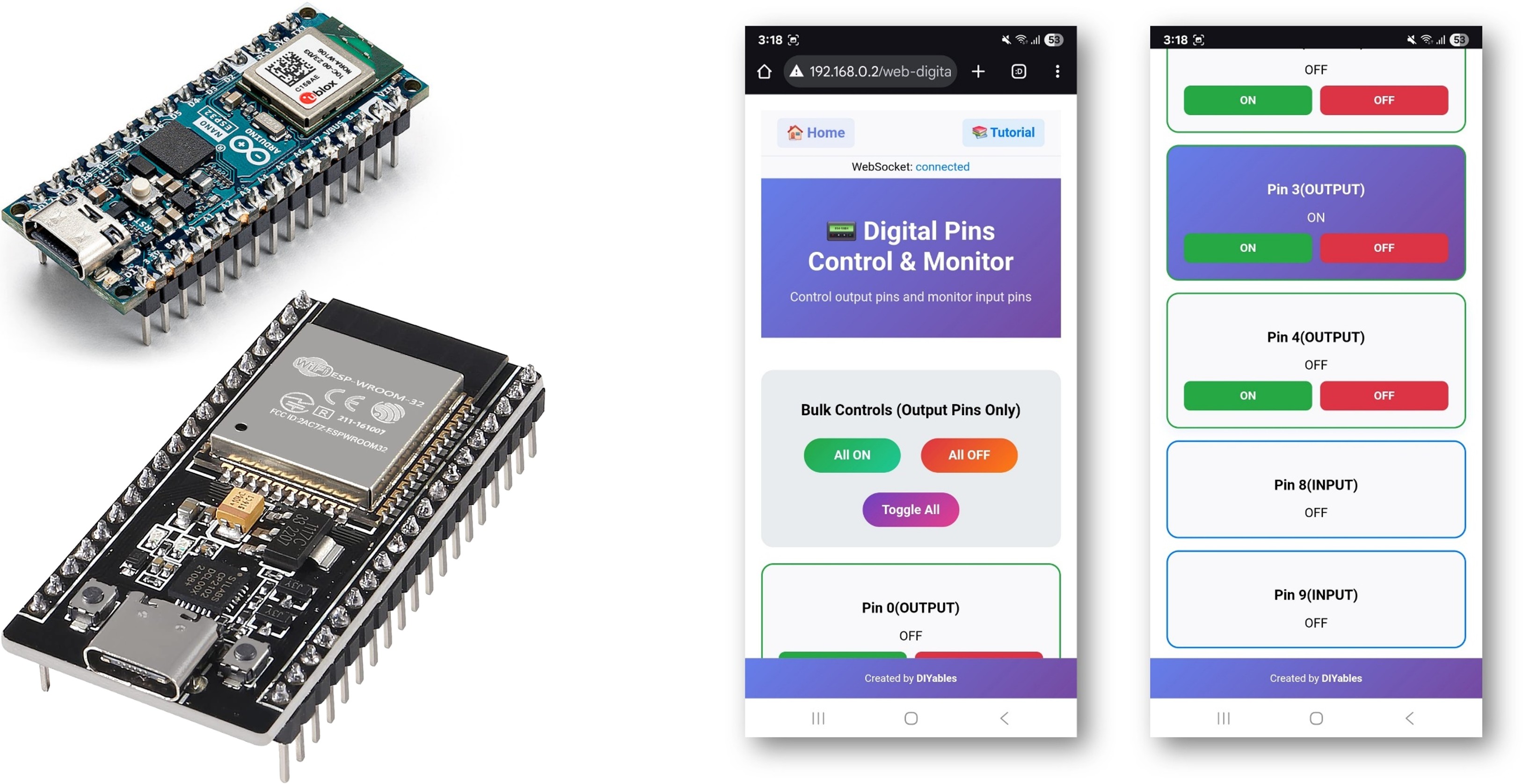 Ejemplo de Arduino WebDigitalPins - Tutorial de la Interfaz de Control de Pines Digitales