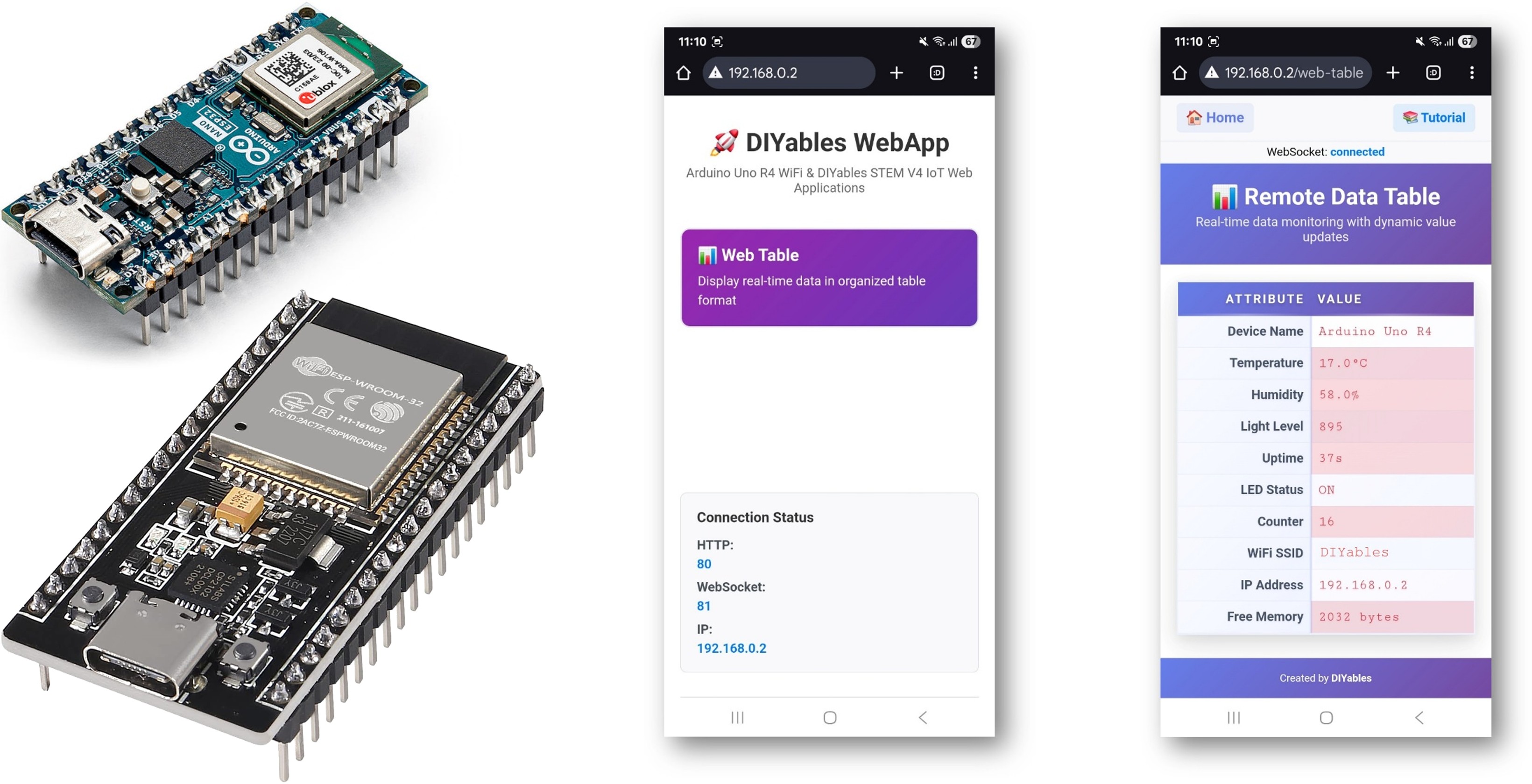 Ejemplo de WebTable de Arduino - Tutorial de visualización de datos en tiempo real