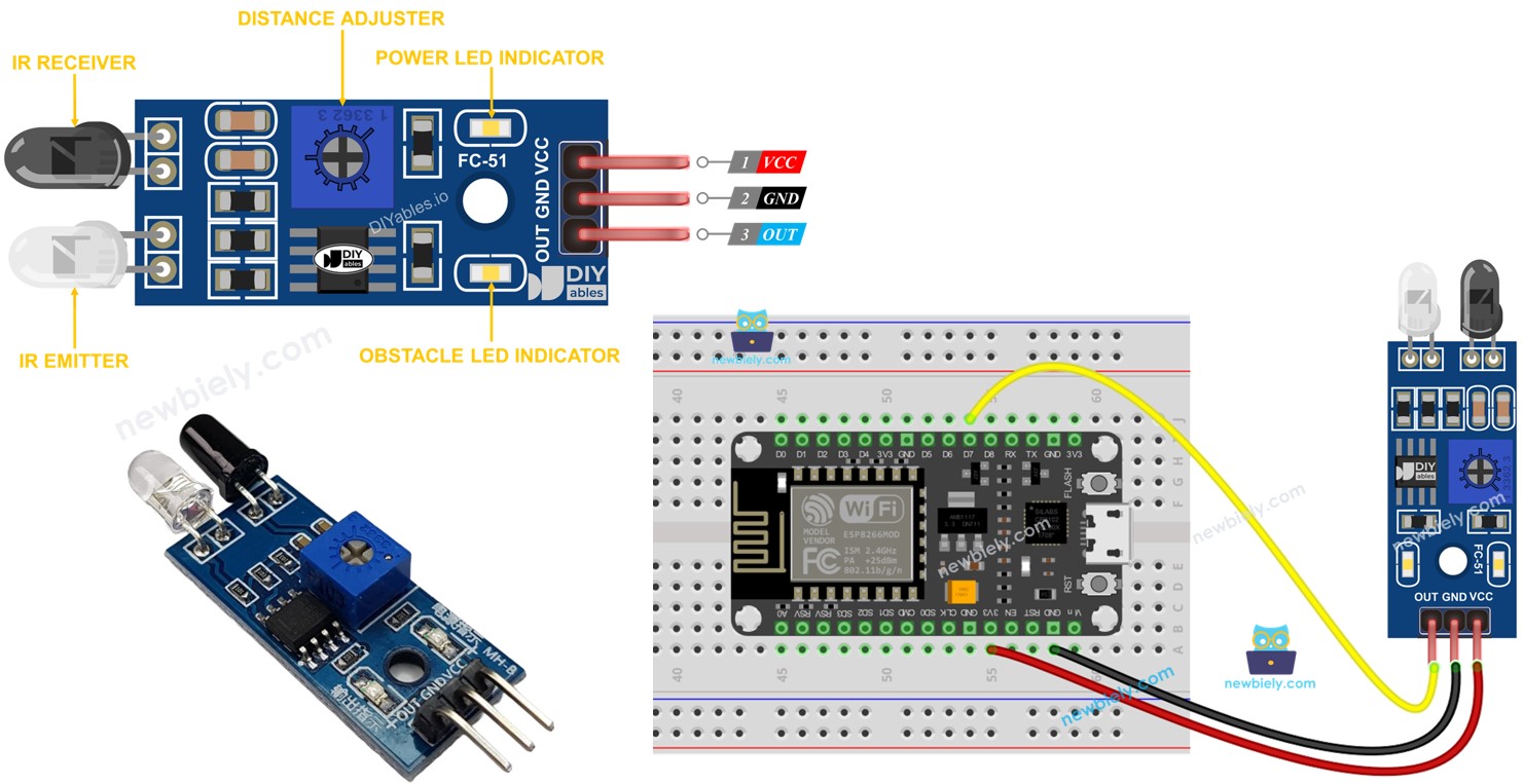 ESP8266 Sensor de Evasión de Obstáculos
