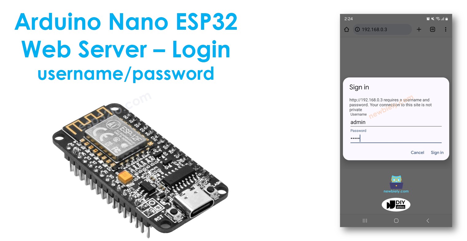 ESP8266 NodeMCU servidor web nombre de usuario y contraseña