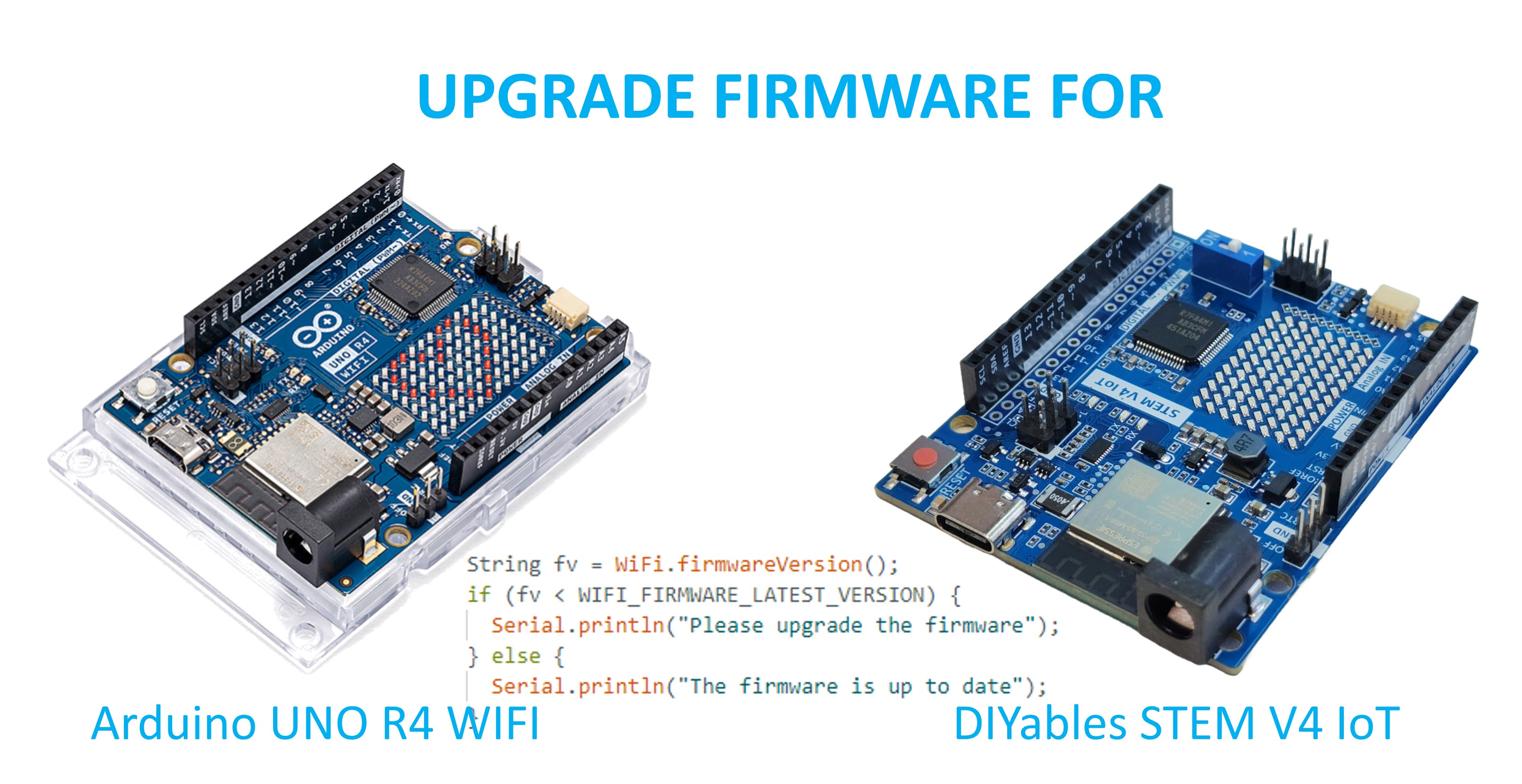 Cómo actualizar el firmware en las placas Arduino Uno R4 WiFi/DIYables STEM V4 IoT