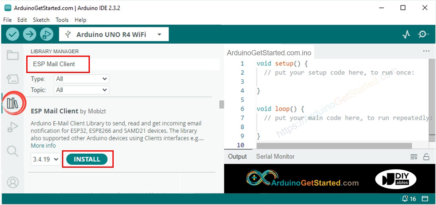 Biblioteca de Arduino ESP Mail Client