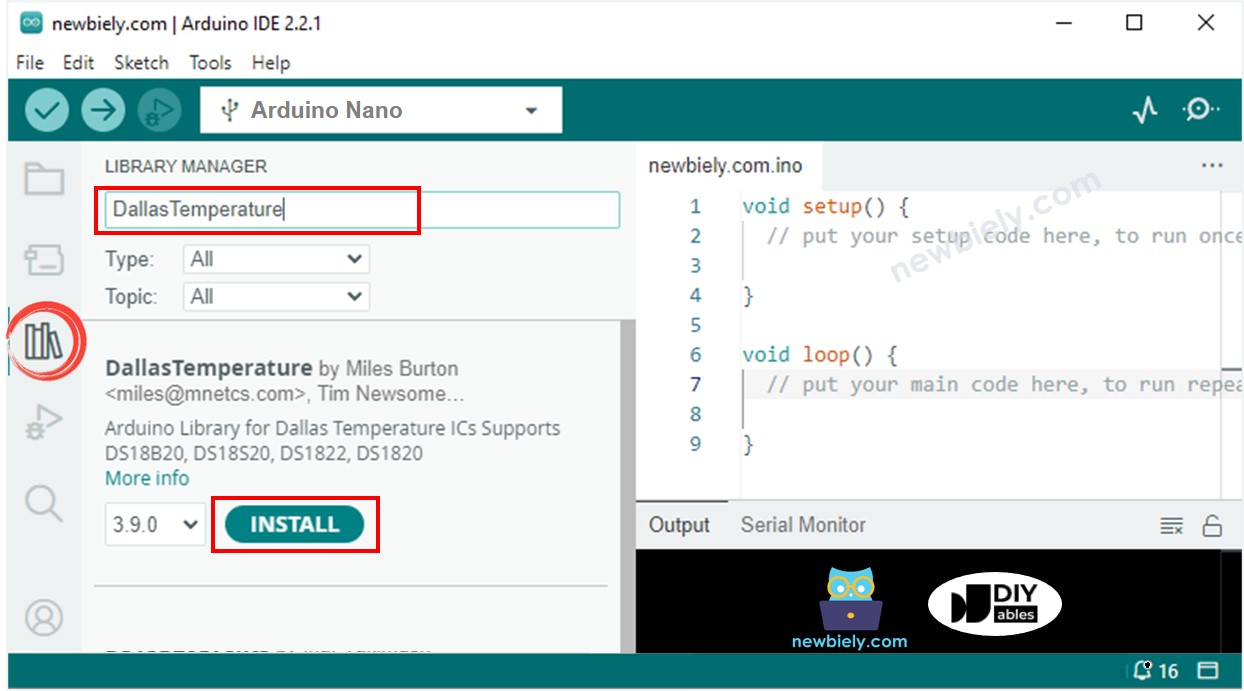 Biblioteca de temperatura Dallas para Arduino
