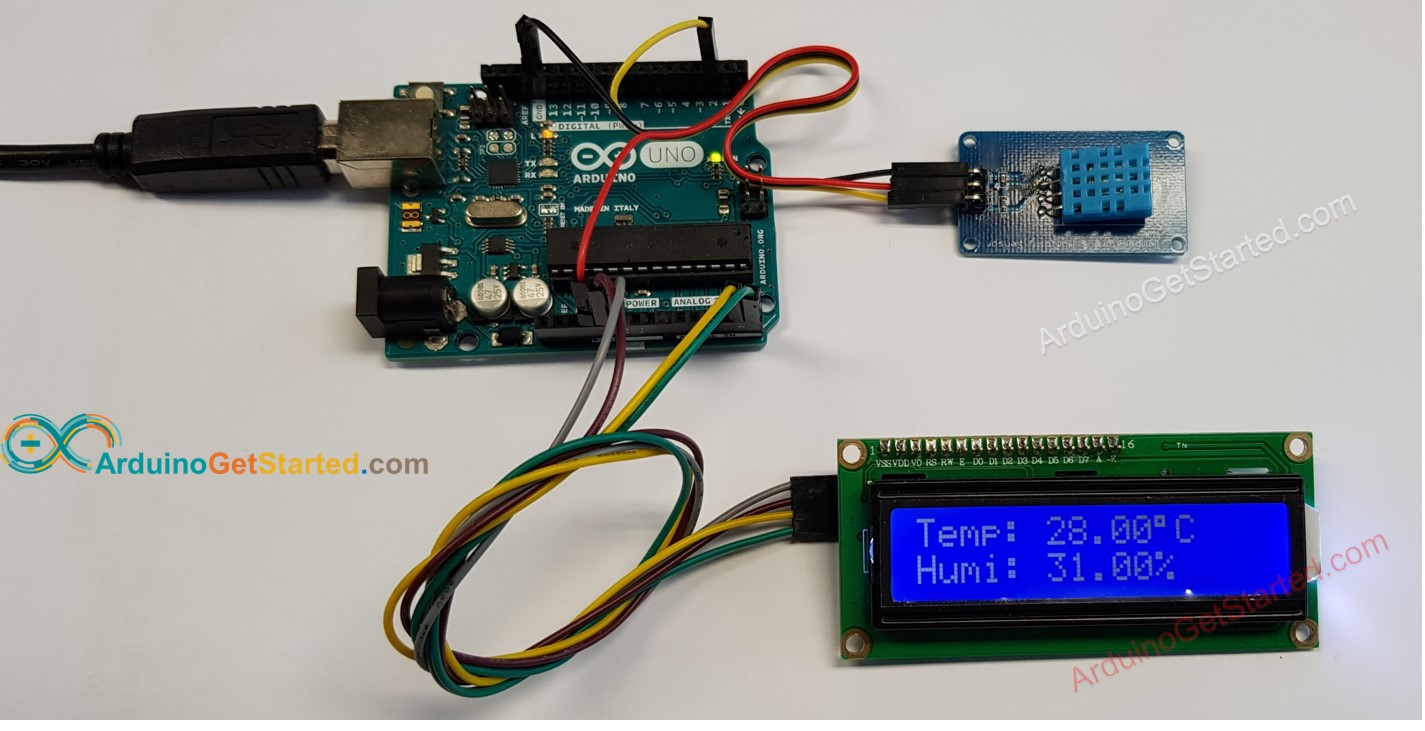 Cableado de Arduino DHT11 y LCD