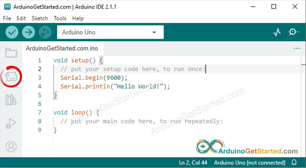 Gestor de placas de Arduino IDE 2