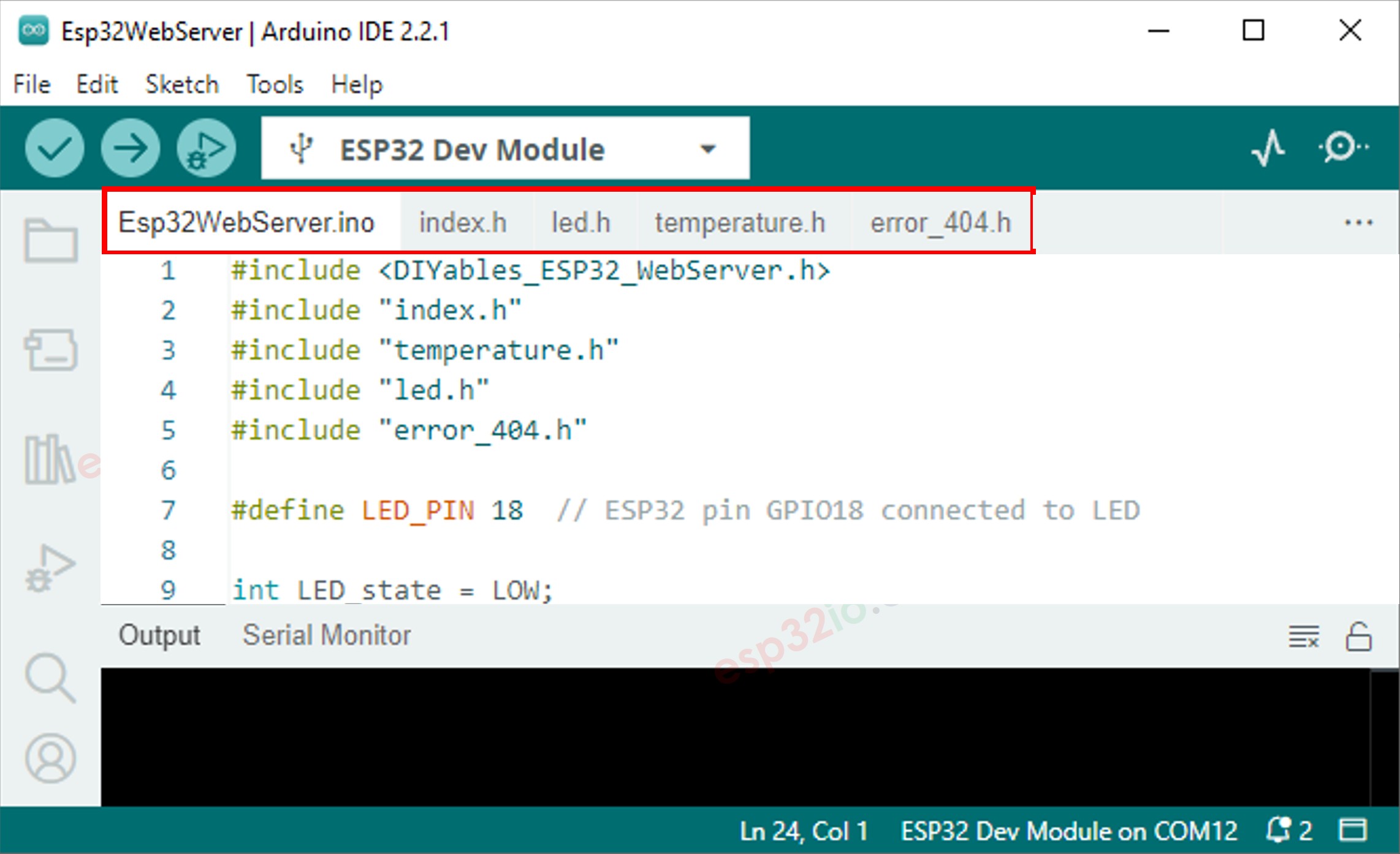 Arduino IDE 2 múltiples archivos