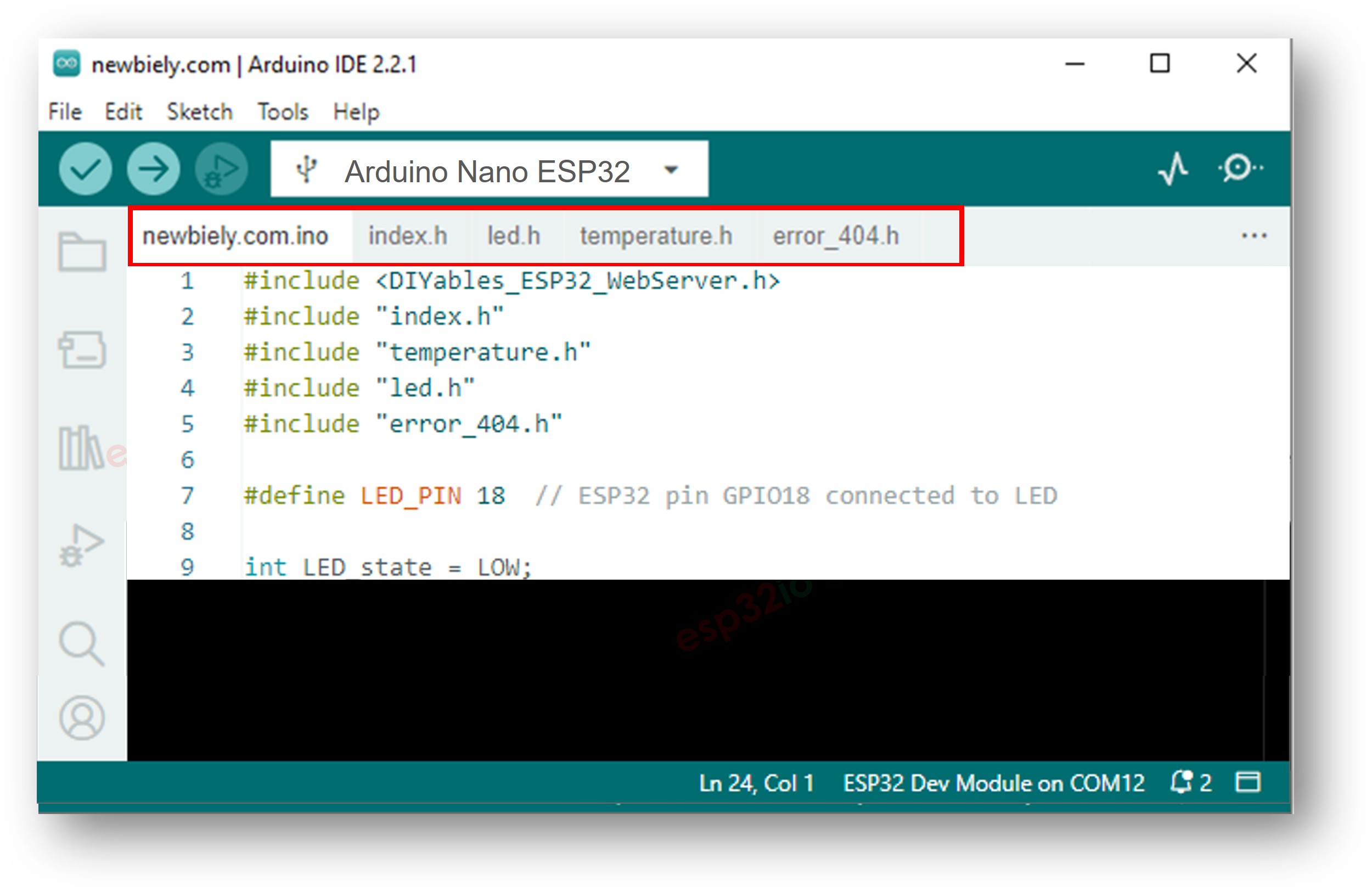 Arduino IDE 2: múltiples archivos