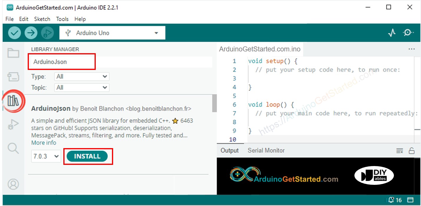 Biblioteca JSON de Arduino