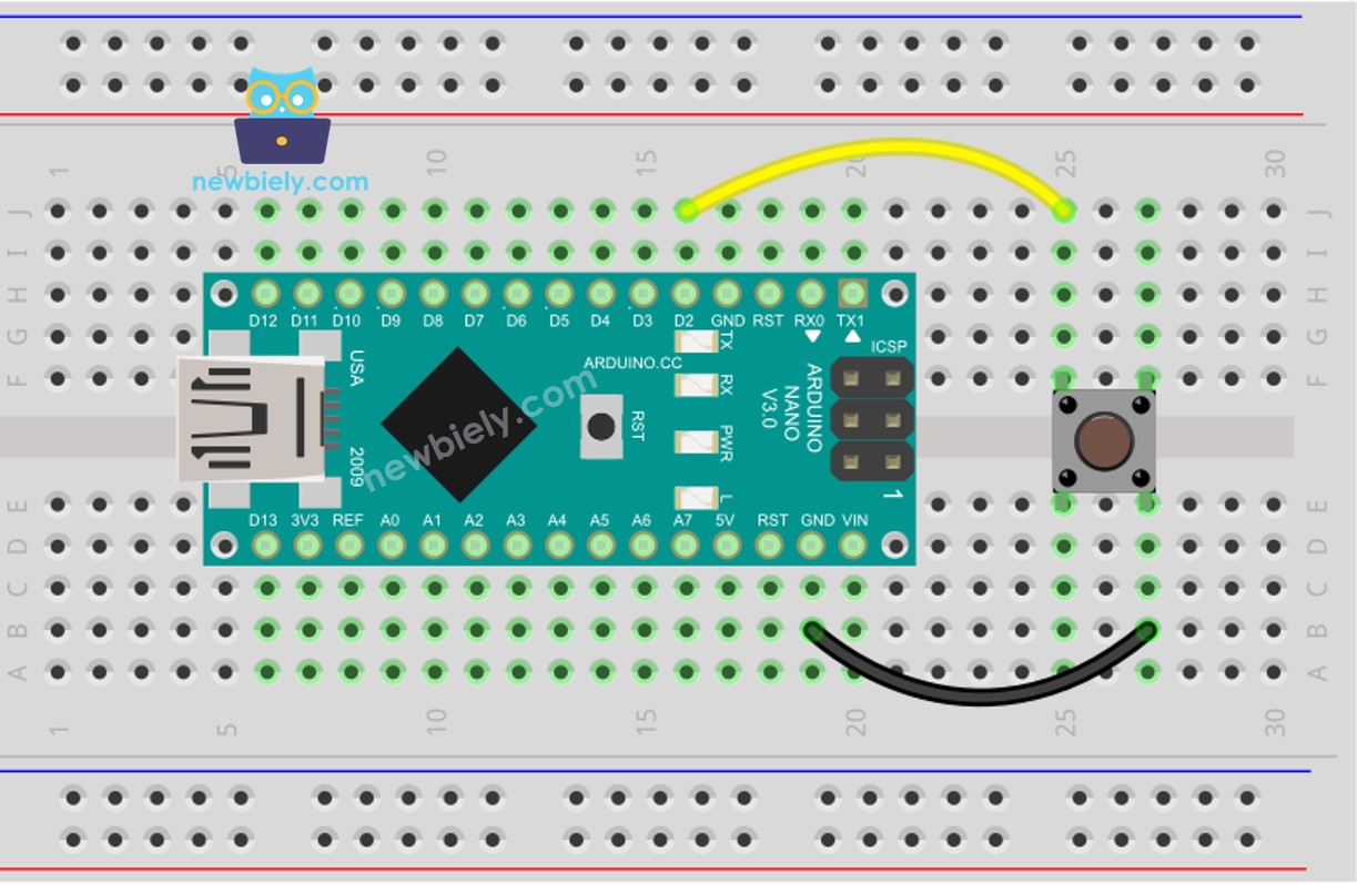 Diagrama de cableado del botón Arduino Nano
