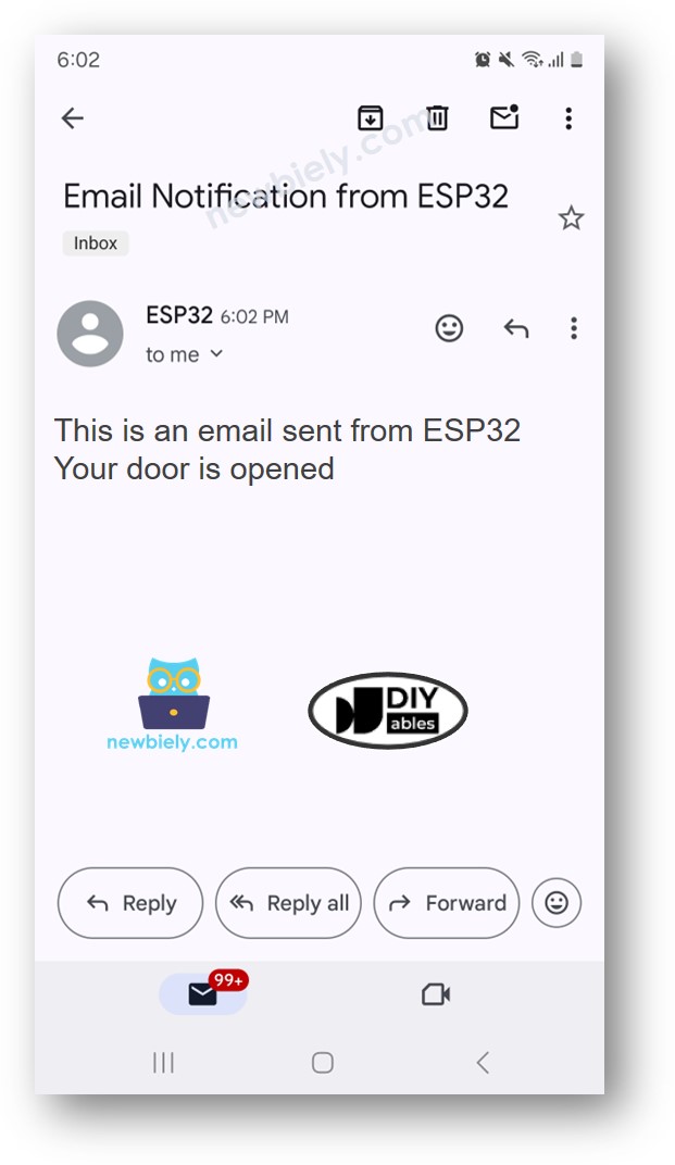 Arduino Nano ESP32 sensor de puerta correo electrónico