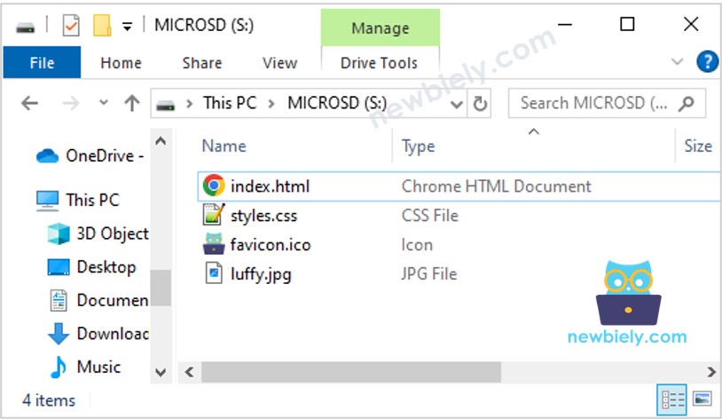 Contenidos HTML en la tarjeta microSD de Arduino Nano ESP32