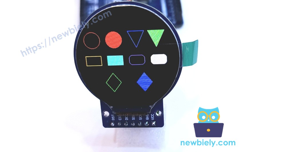 Arduino Nano ESP32 Pantalla TFT LCD circular Dibujar formas