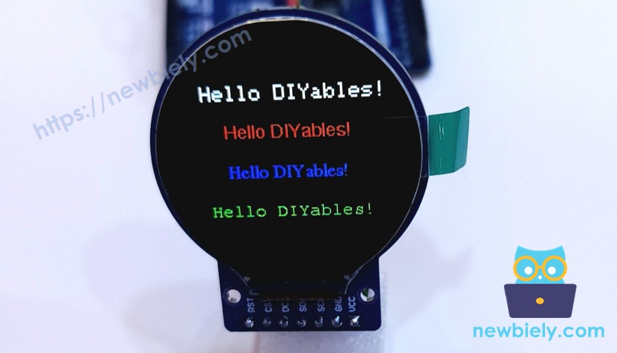 Arduino Nano ESP32 pantalla TFT LCD redonda con fuente externa