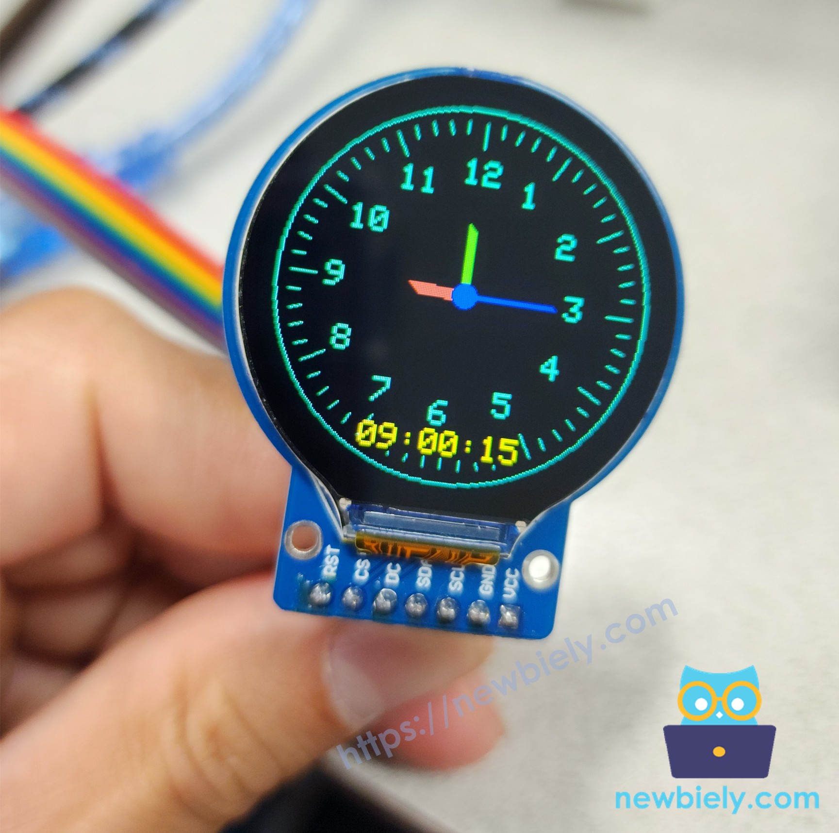 Arduino Nano ESP32 pantalla TFT LCD circular, reloj
