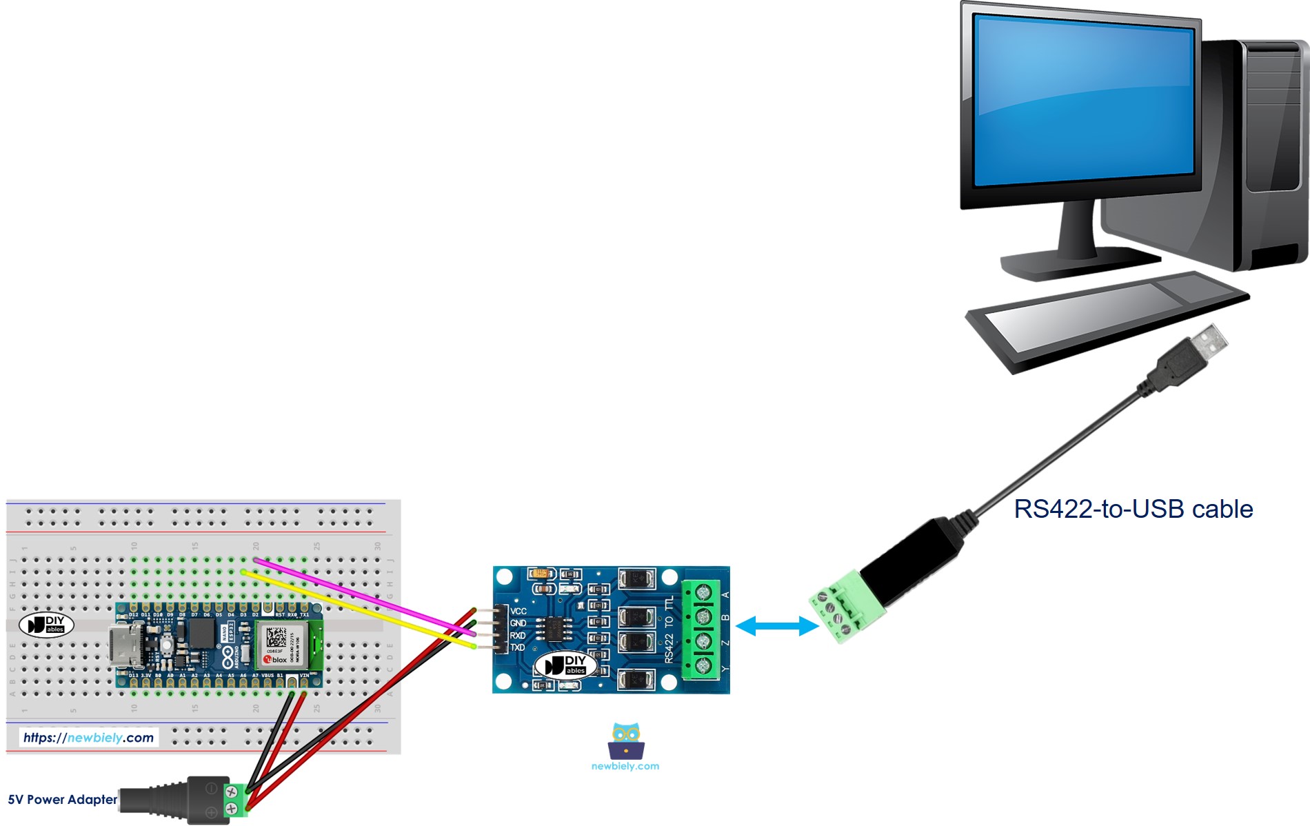 Comunicación RS422 entre Arduino Nano ESP32 y PC