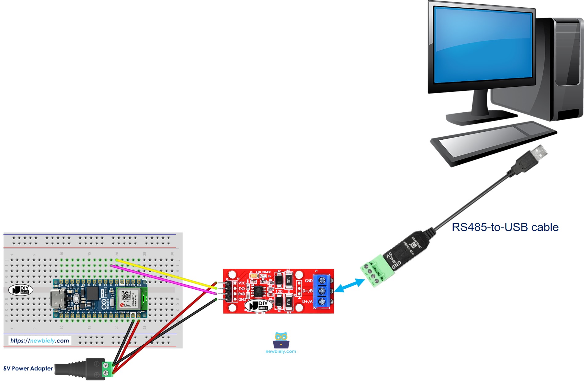 Comunicación RS485 de Arduino Nano ESP32 a PC