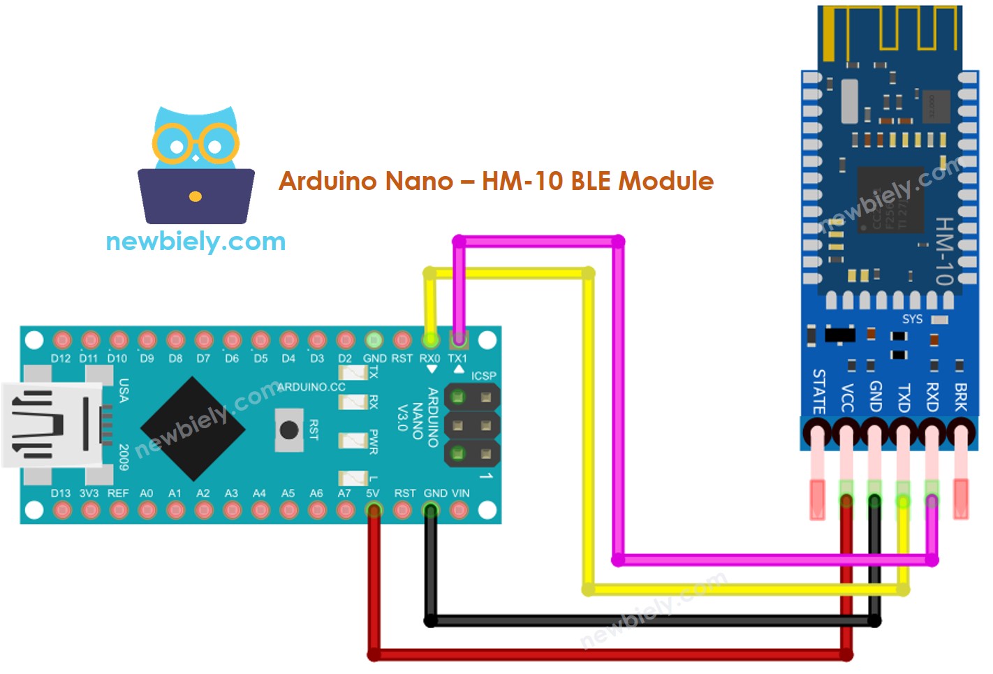Diagrama de cableado de Arduino Nano BLE