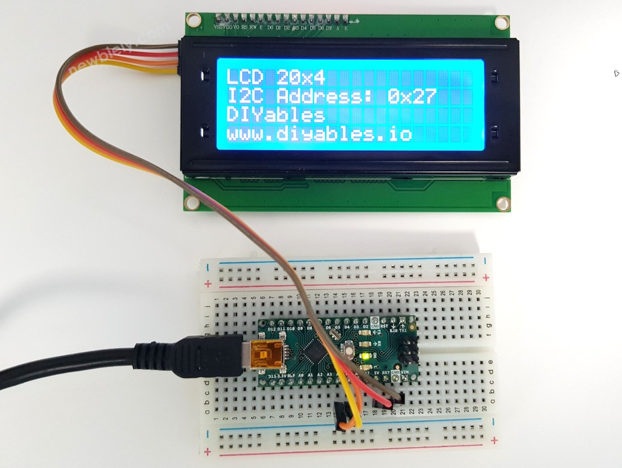 Arduino Nano muestra texto en la pantalla LCD