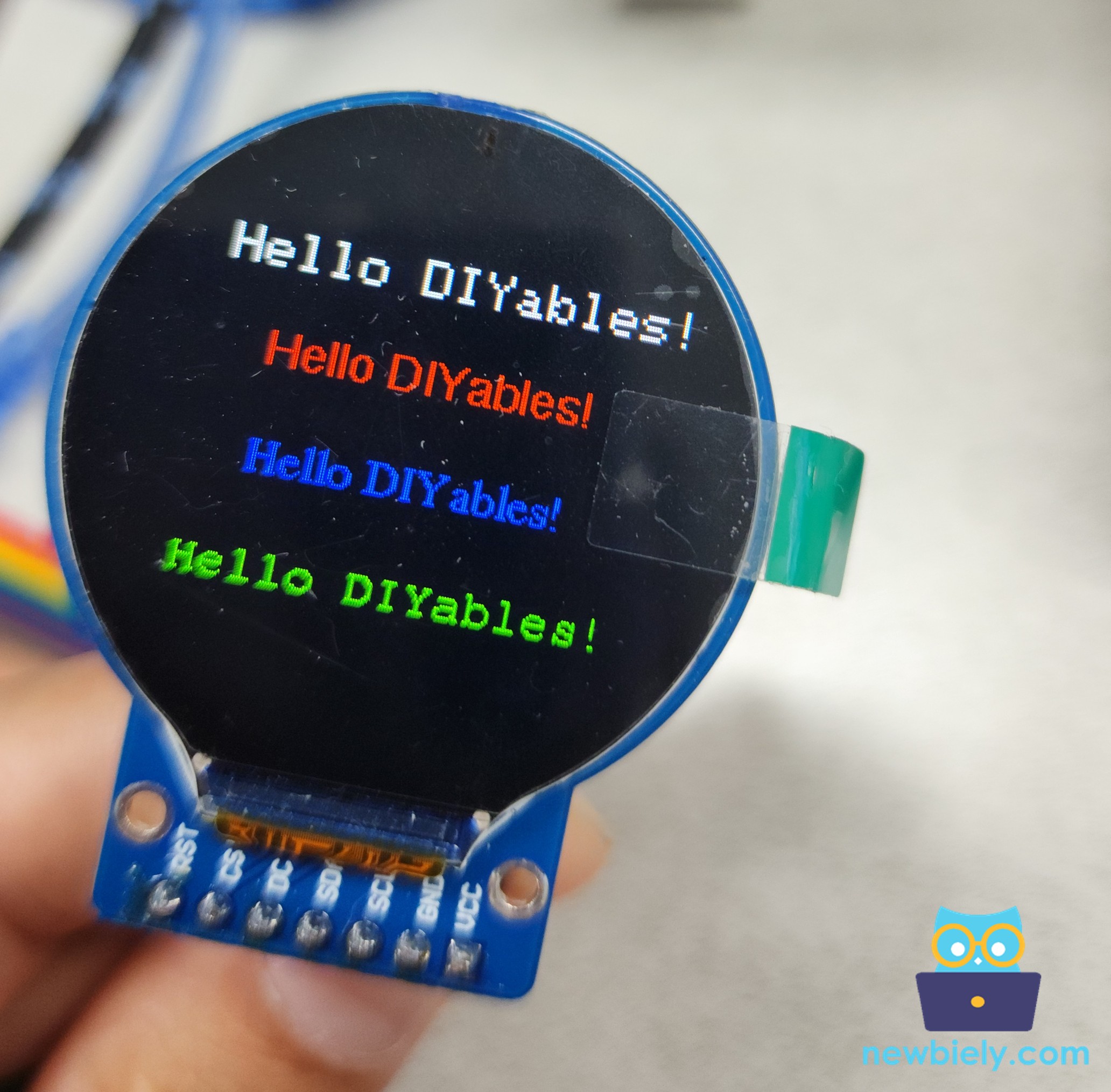 Pantalla LCD TFT redonda para Arduino Nano con fuente externa