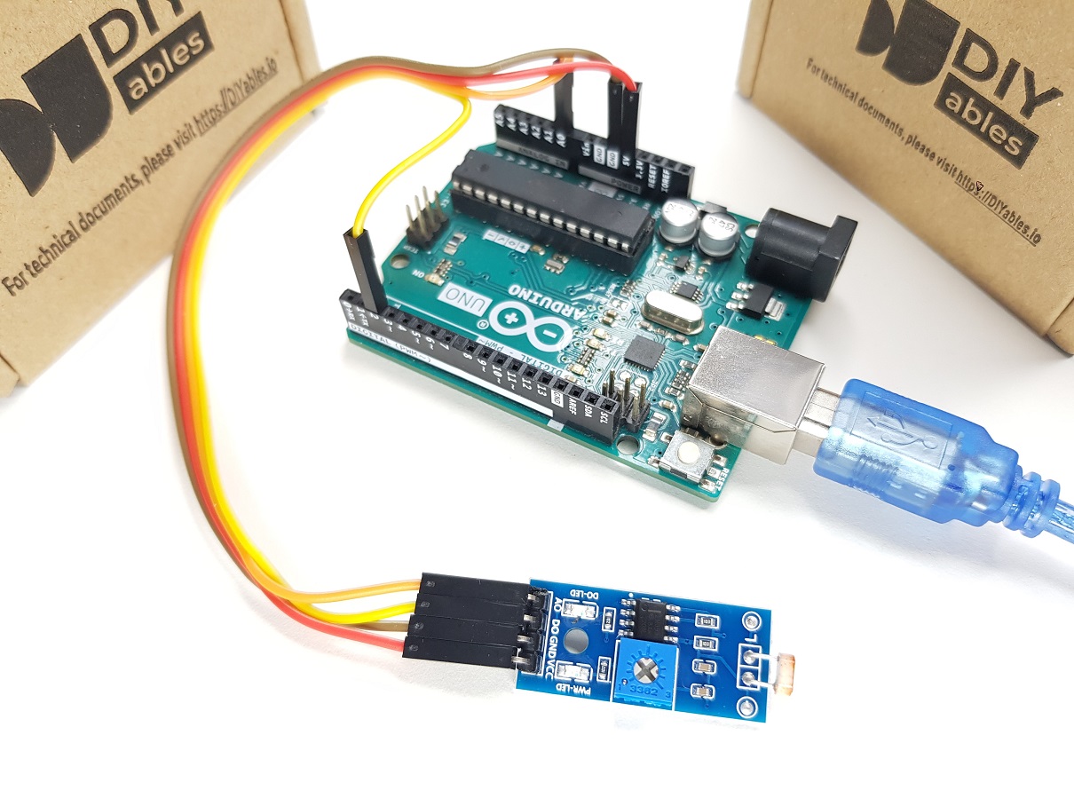 Conexión del módulo de sensor de luz LDR para Arduino