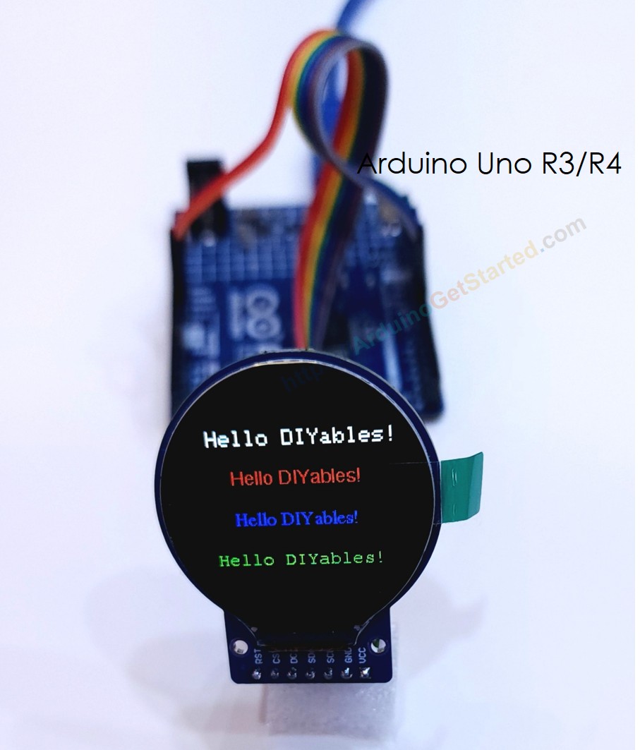 Arduino pantalla TFT LCD redonda y circular fuente externa