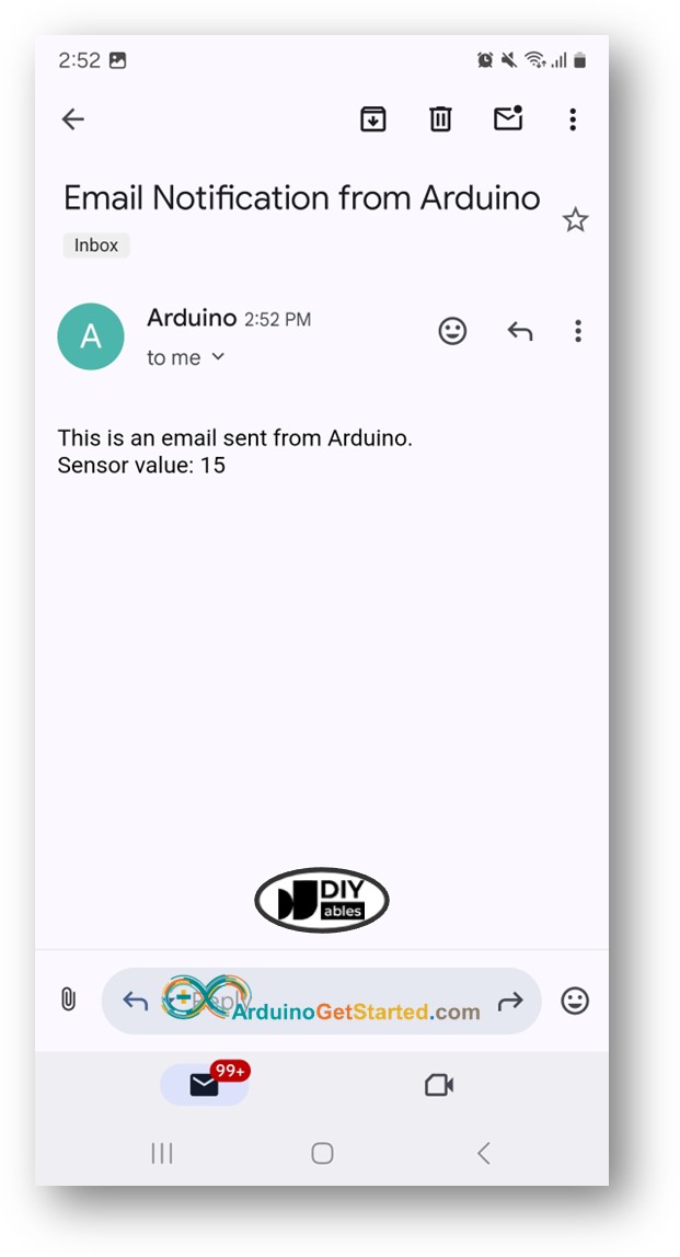 Arduino envía un correo electrónico.