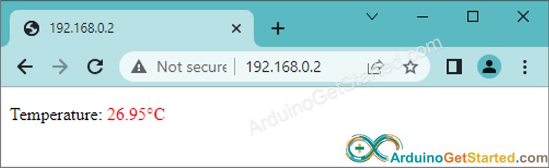 Navegador web de temperatura para Arduino Uno R4