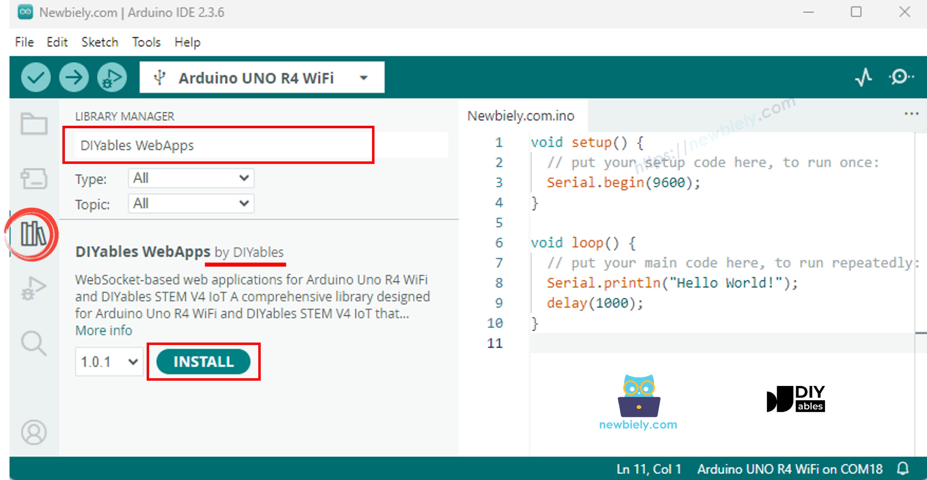 Biblioteca WebApps DIYables para Arduino UNO R4