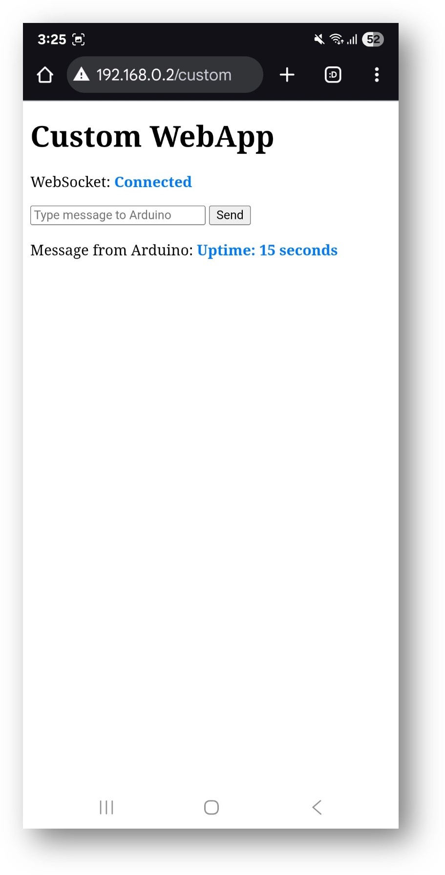 Arduino UNO R4 DIYables Aplicación Web Web App Aplicación personalizada