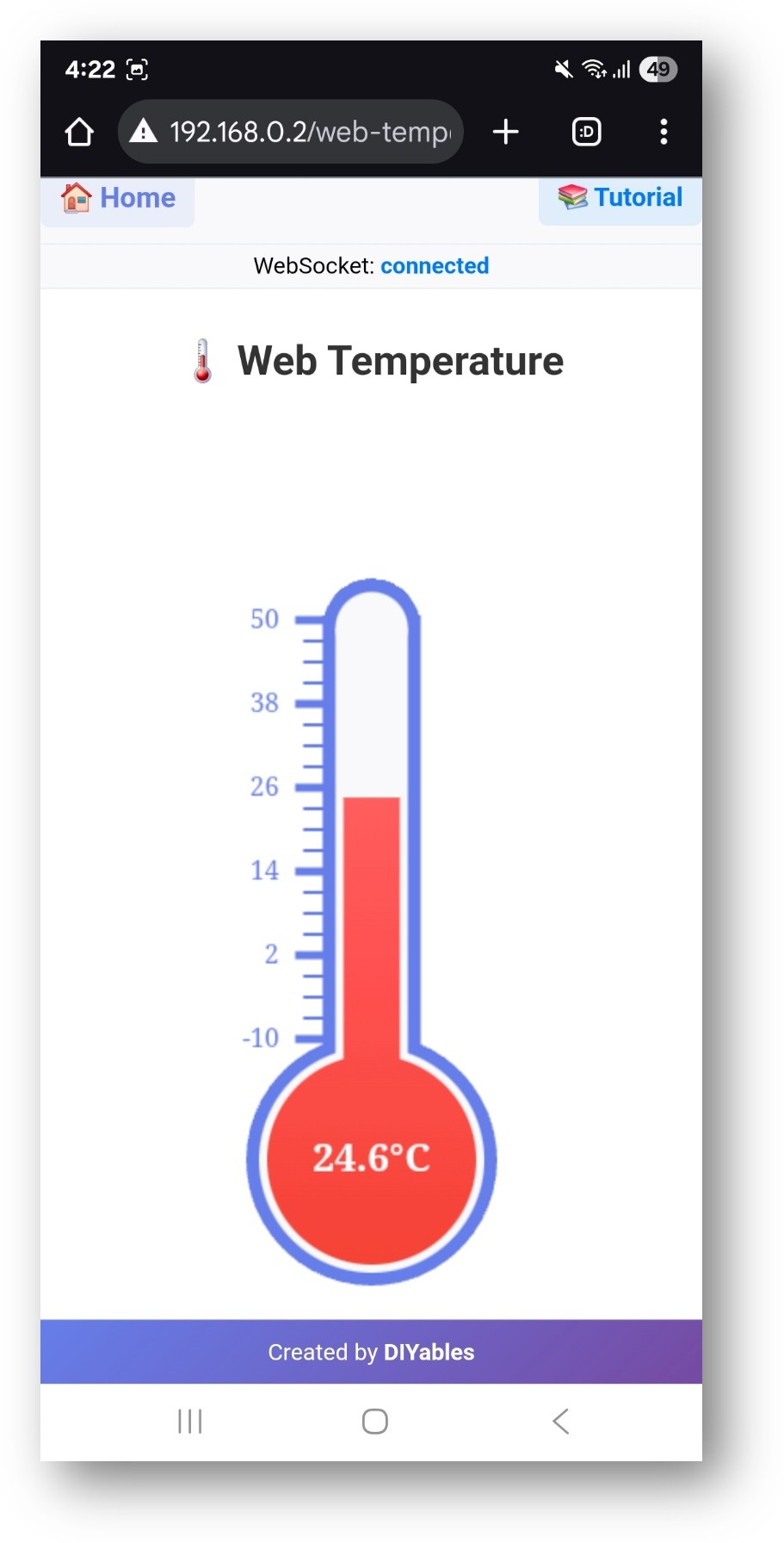 Arduino UNO R4 DIYables WebApp aplicación web de temperatura