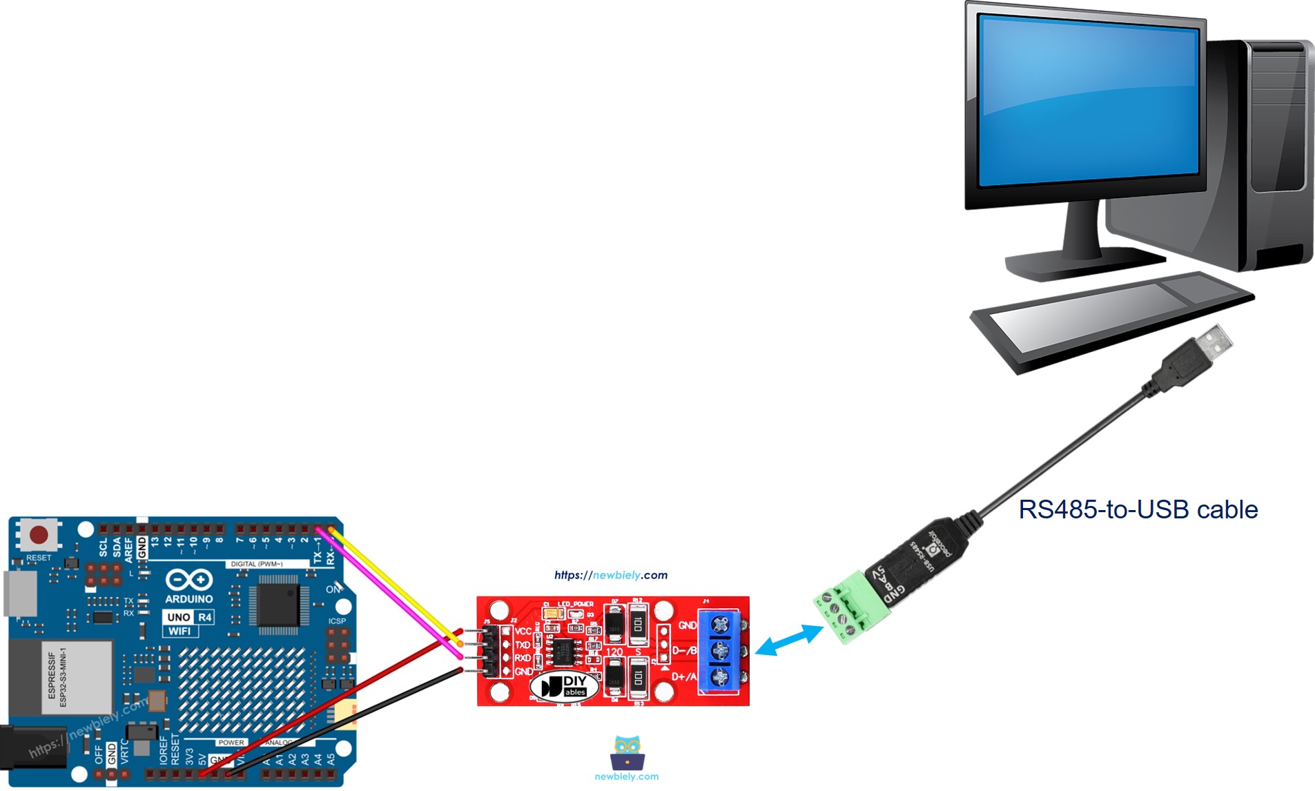 Comunicación RS-485 entre Arduino UNO R4 y PC