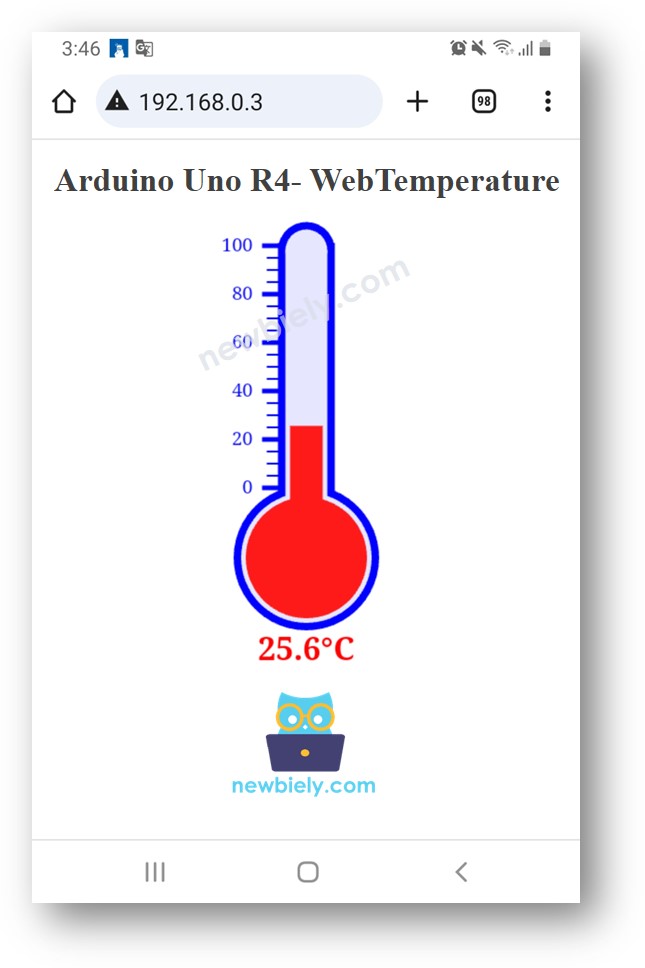 Arduino UNO R4 temperatura navegador web