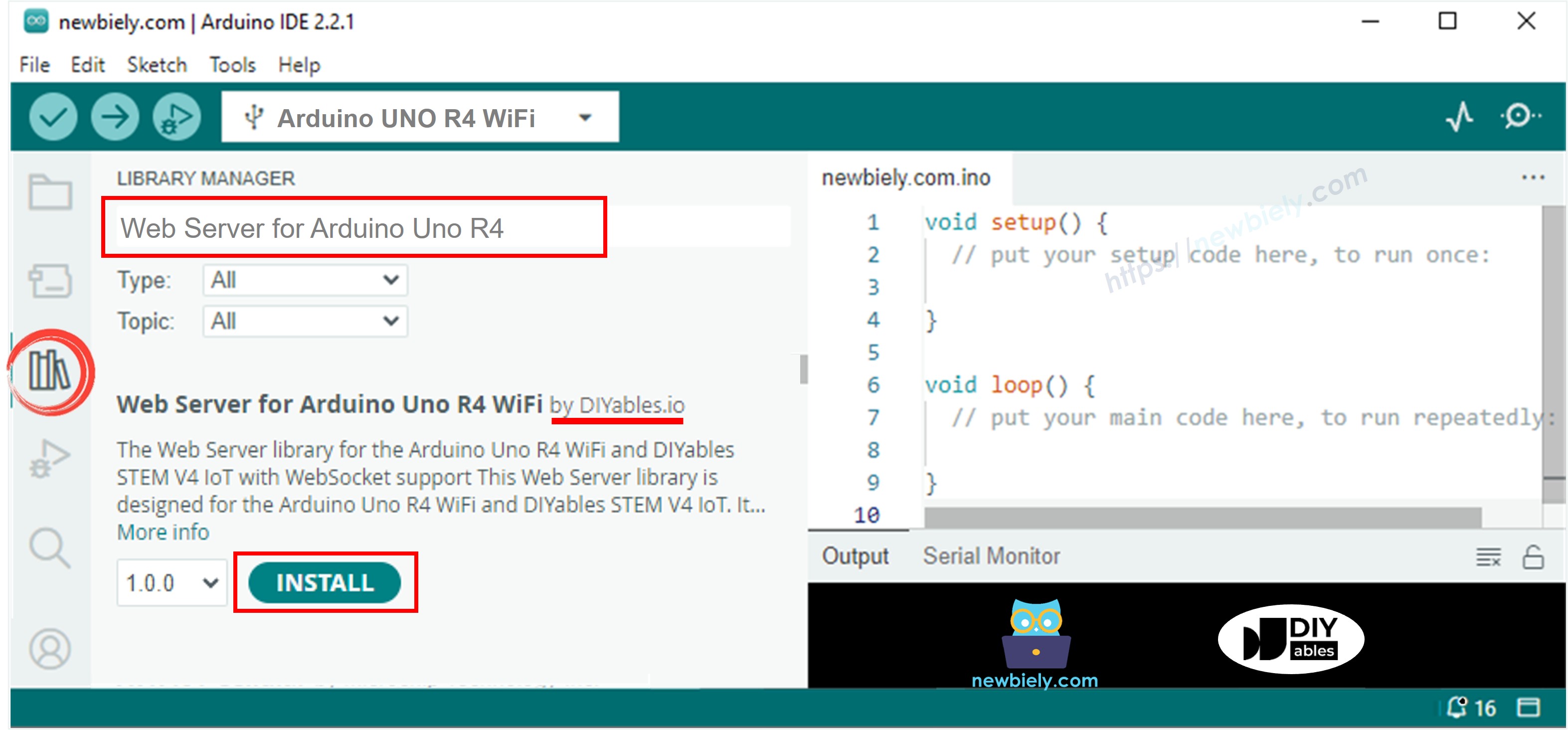 Biblioteca del servidor web para Arduino UNO R4